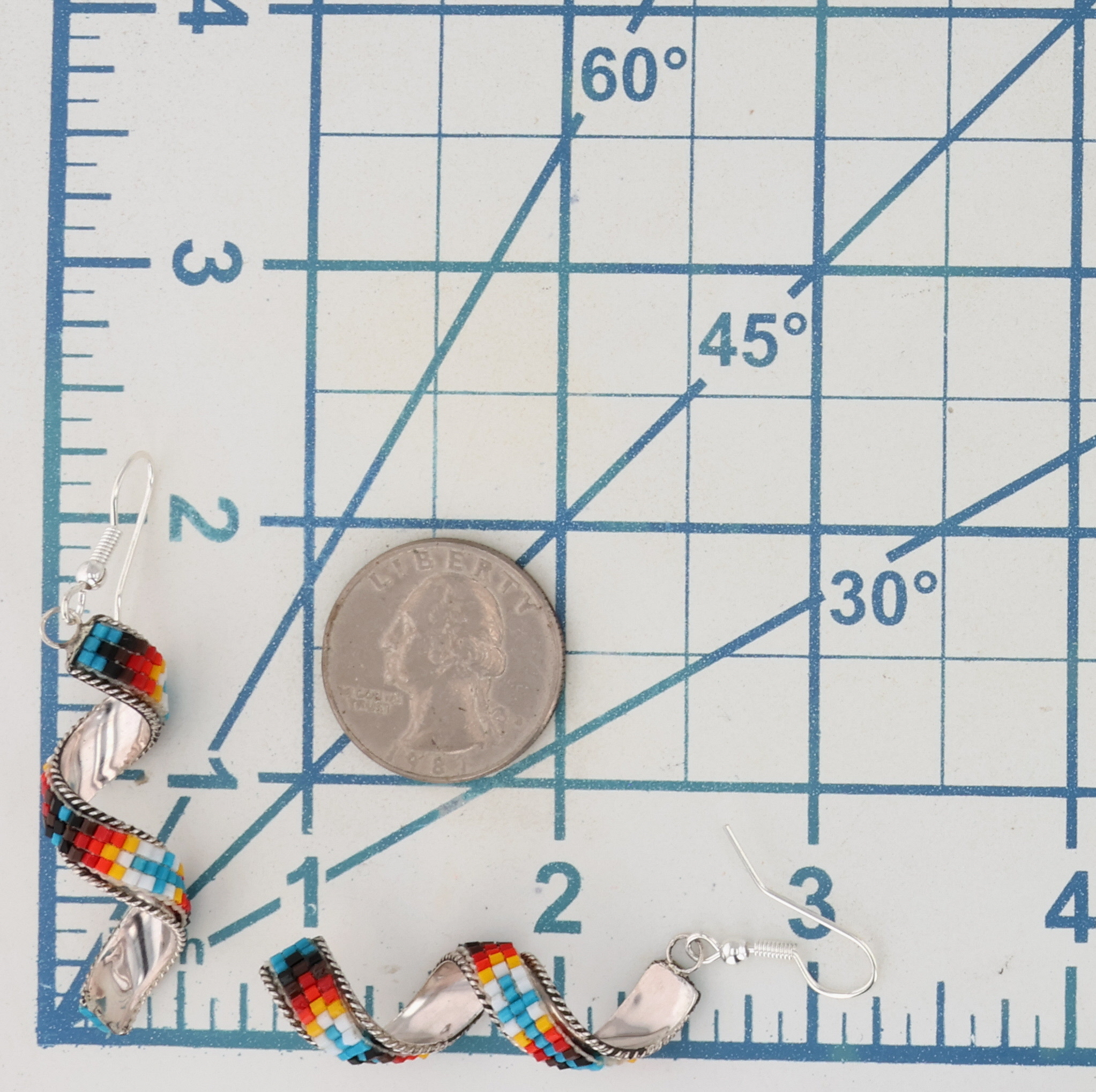 Lucille Romone Navajo Sterling Microbead Spiral Earrings
