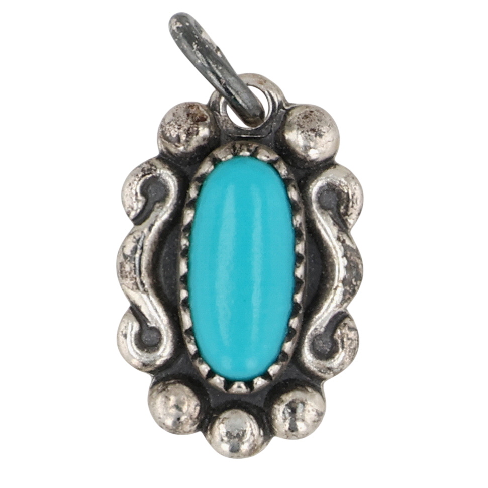 Southwest Sterling Turquoise Pendant
