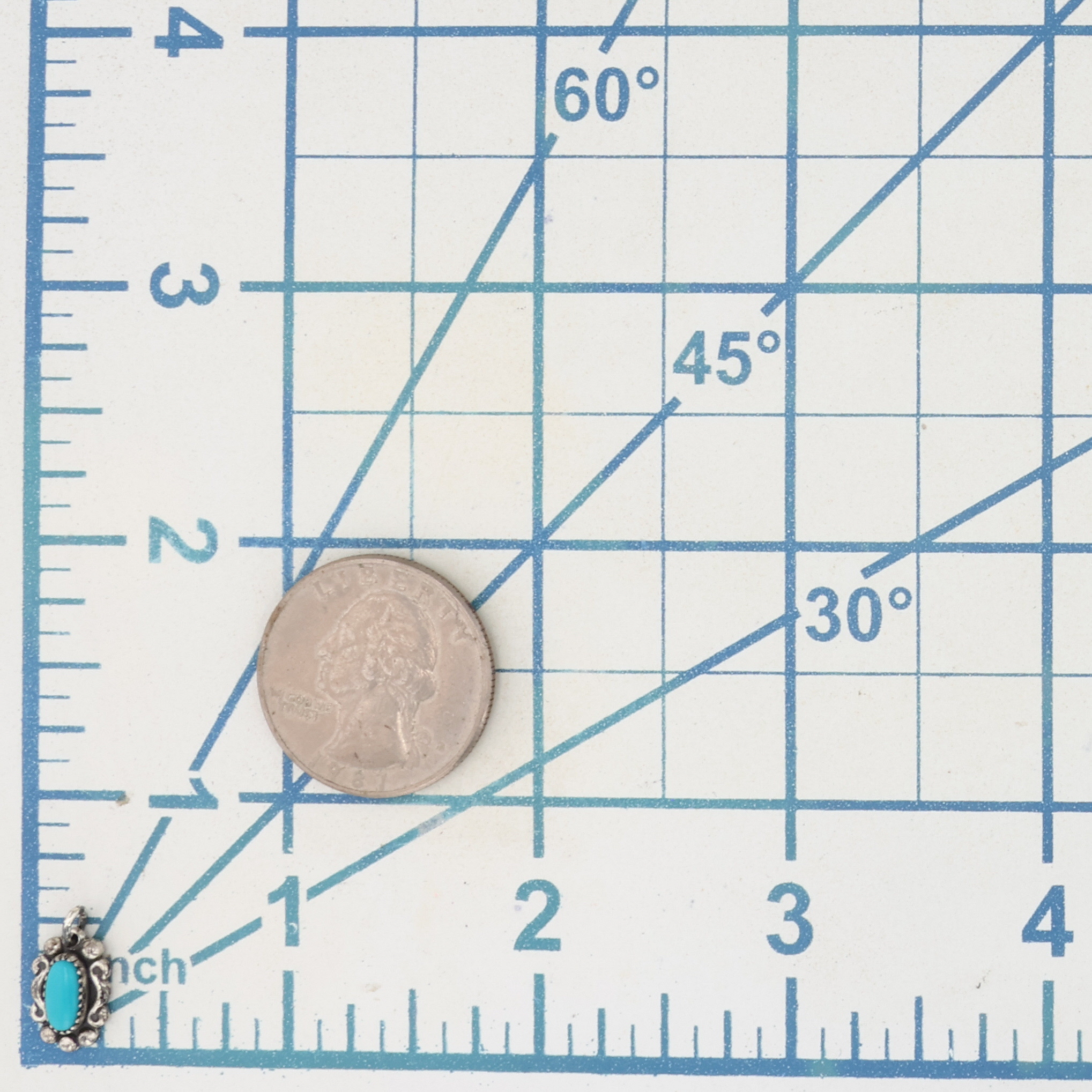 Southwest Sterling Turquoise Pendant