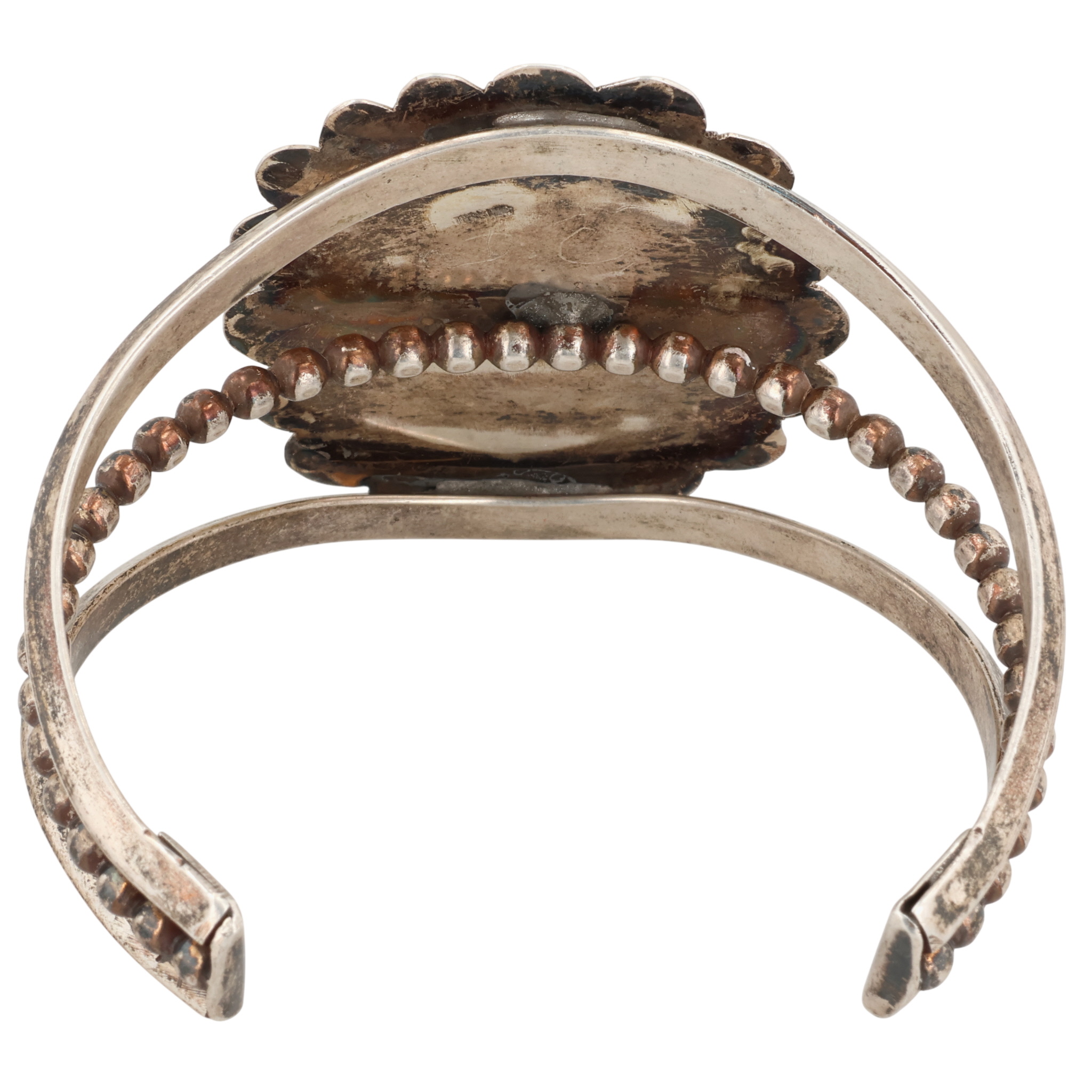 Signed Navajo Sterling Turquoise Cuff Bracelet