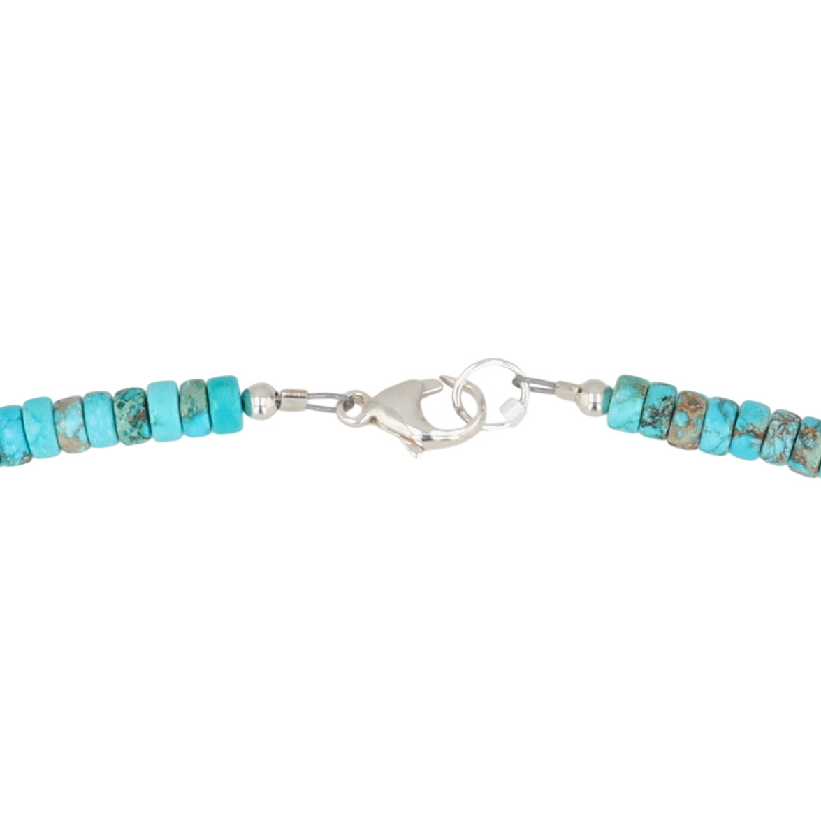 Southwest Sterling Kingman Turquoise Bead Necklace