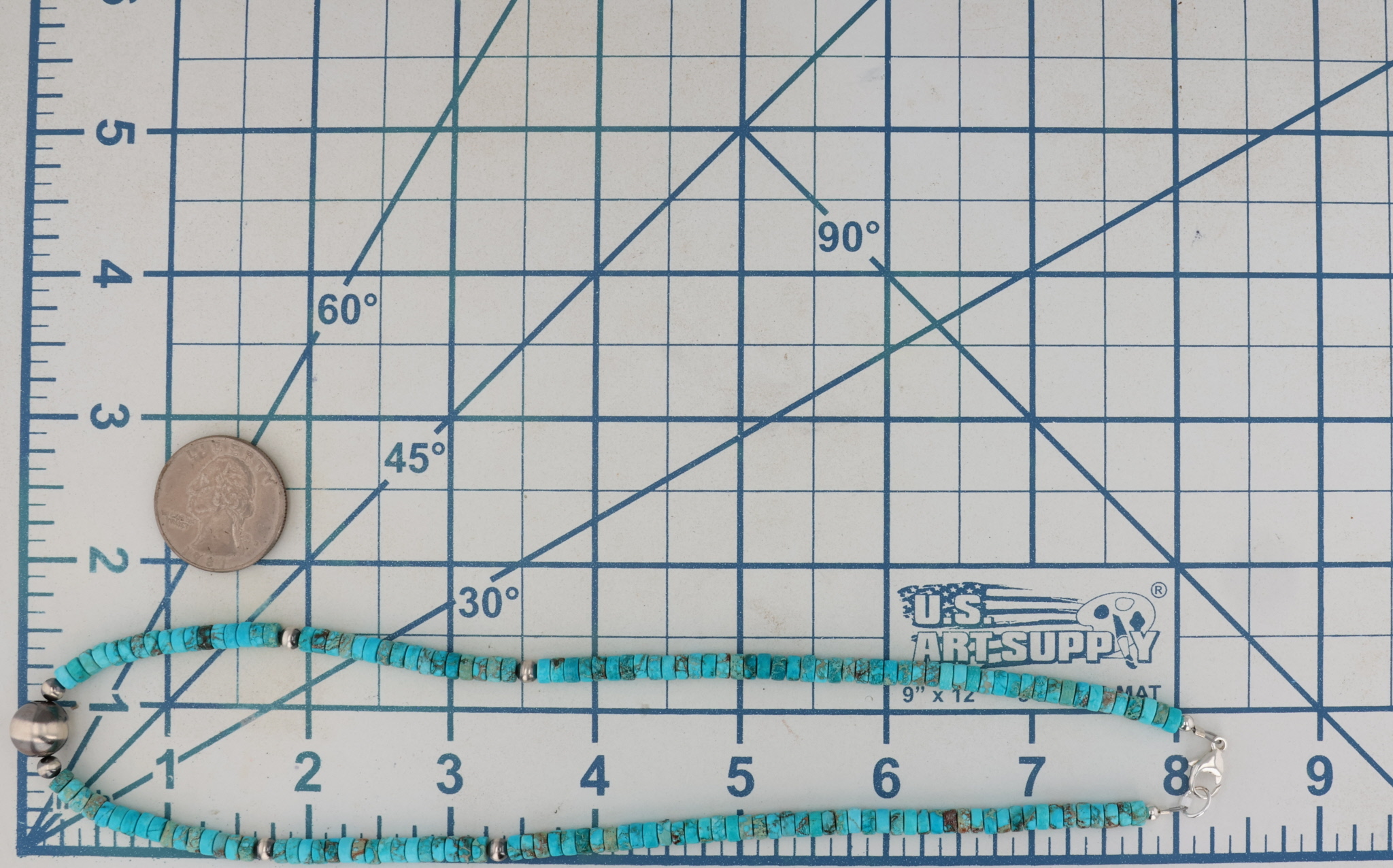 Southwest Sterling Kingman Turquoise Bead Necklace