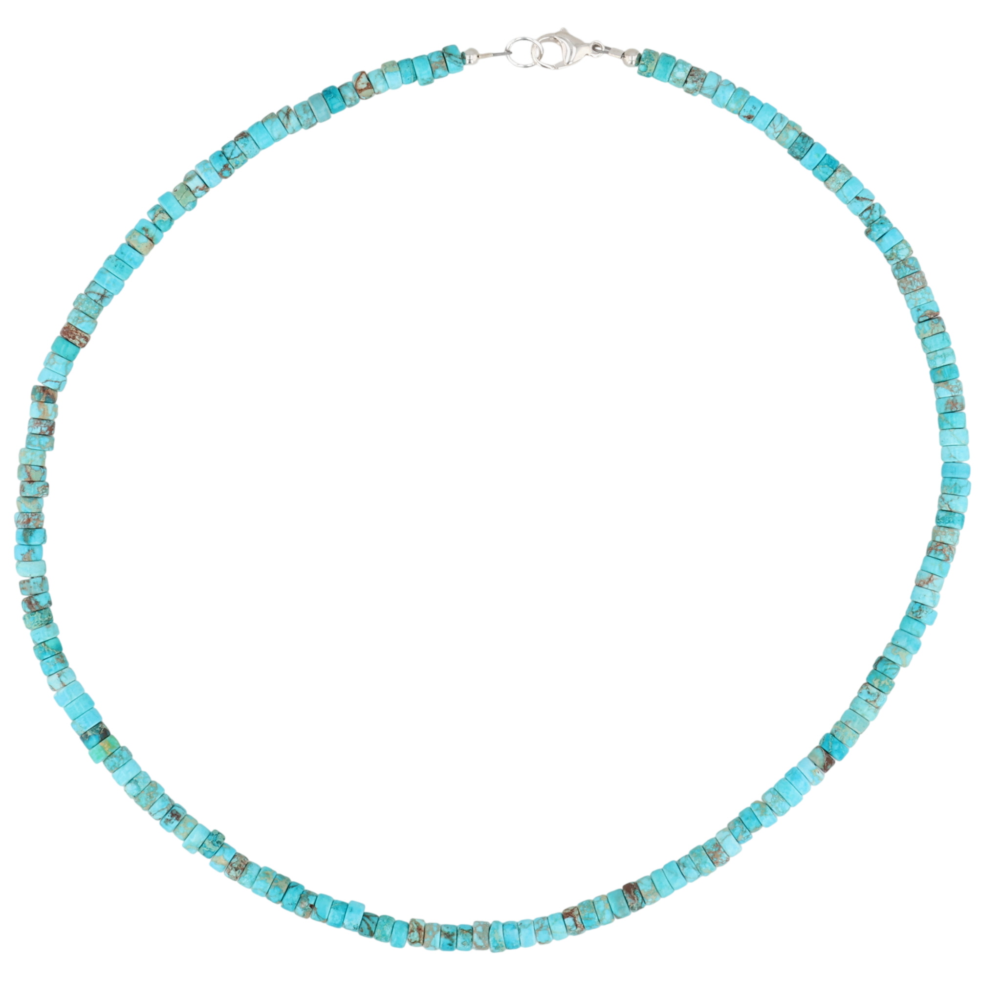 Southwest Sterling Kingman Turquoise Bead Necklace