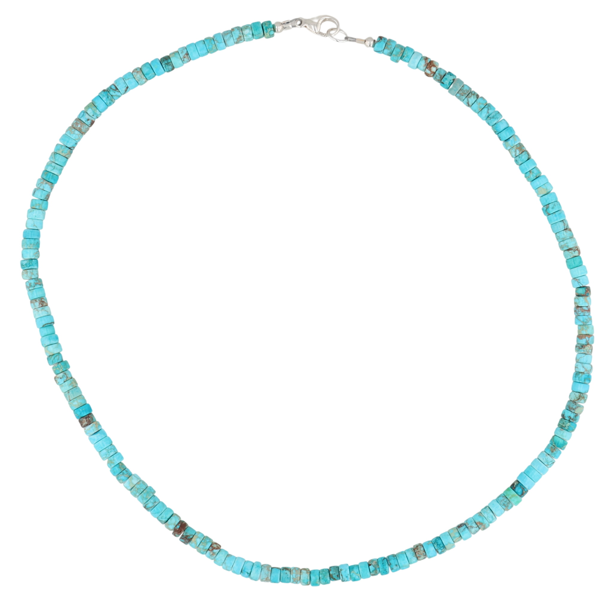 Southwest Sterling Kingman Turquoise Bead Necklace
