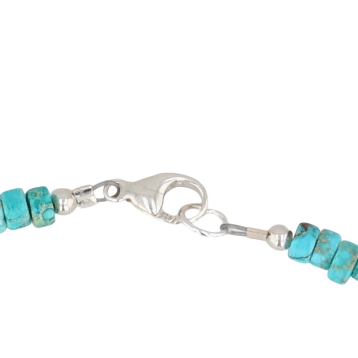 Southwest Sterling Kingman Turquoise Bead Necklace