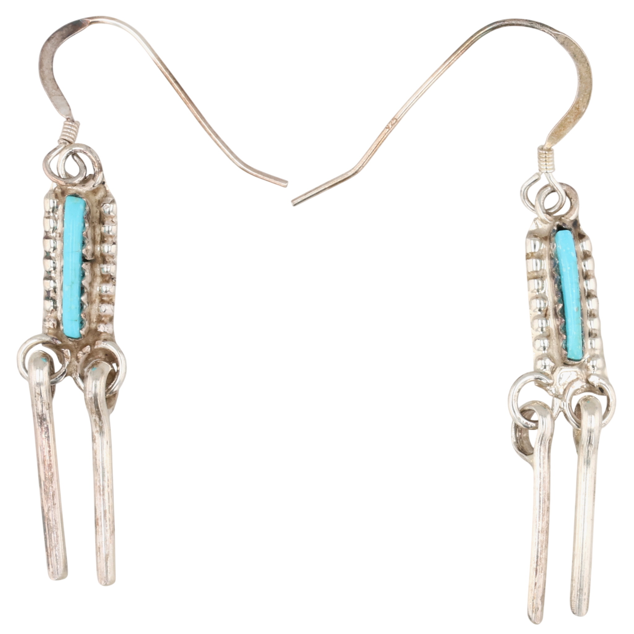 Navajo Sterling Turquoise Dangle Earrings