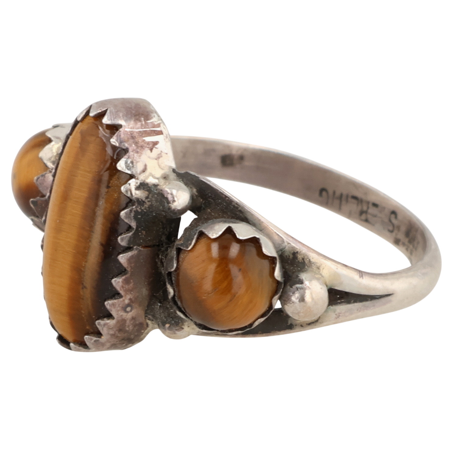 Navajo Sterling Tiger's Eye Ring Sz 5.25