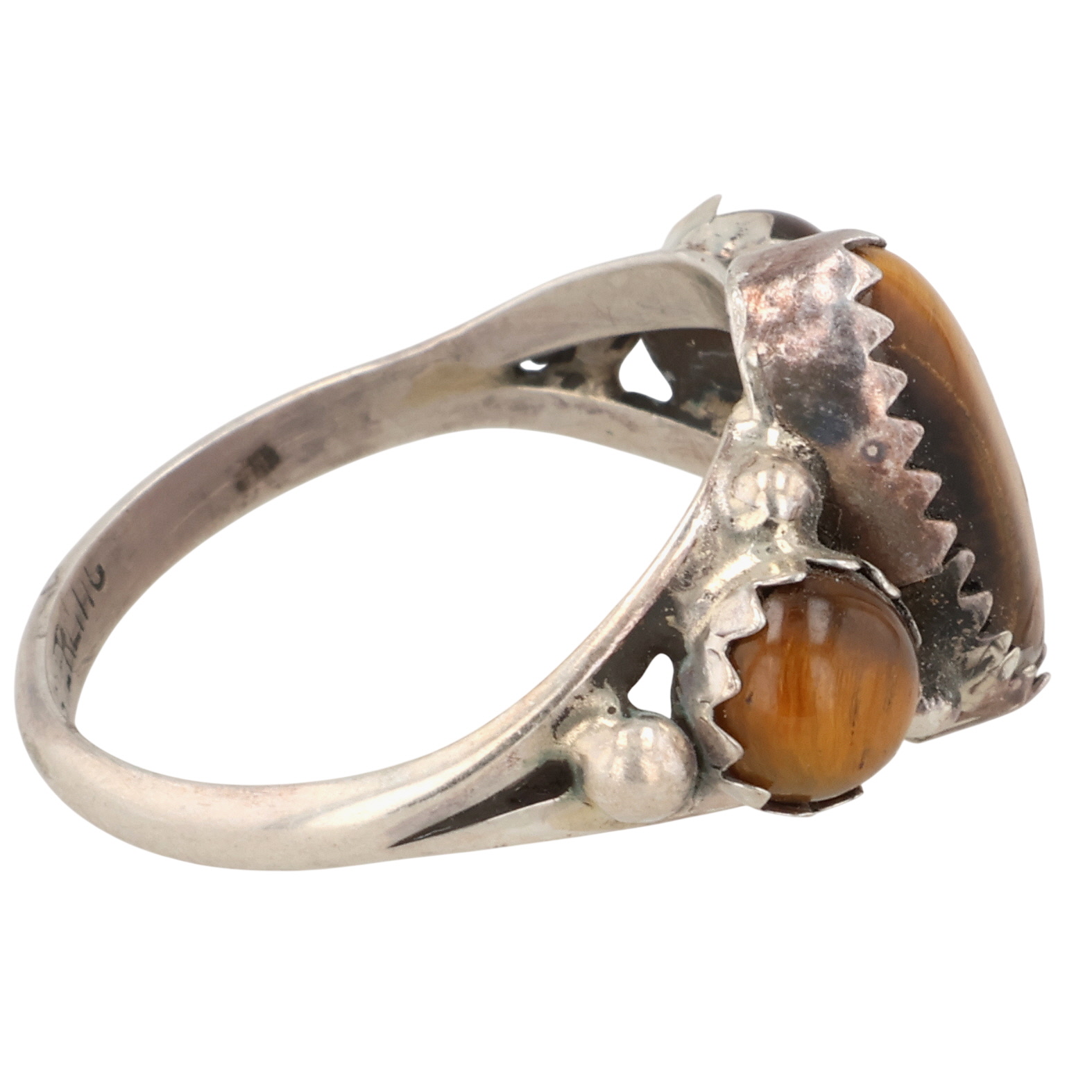 Navajo Sterling Tiger's Eye Ring Sz 5.25