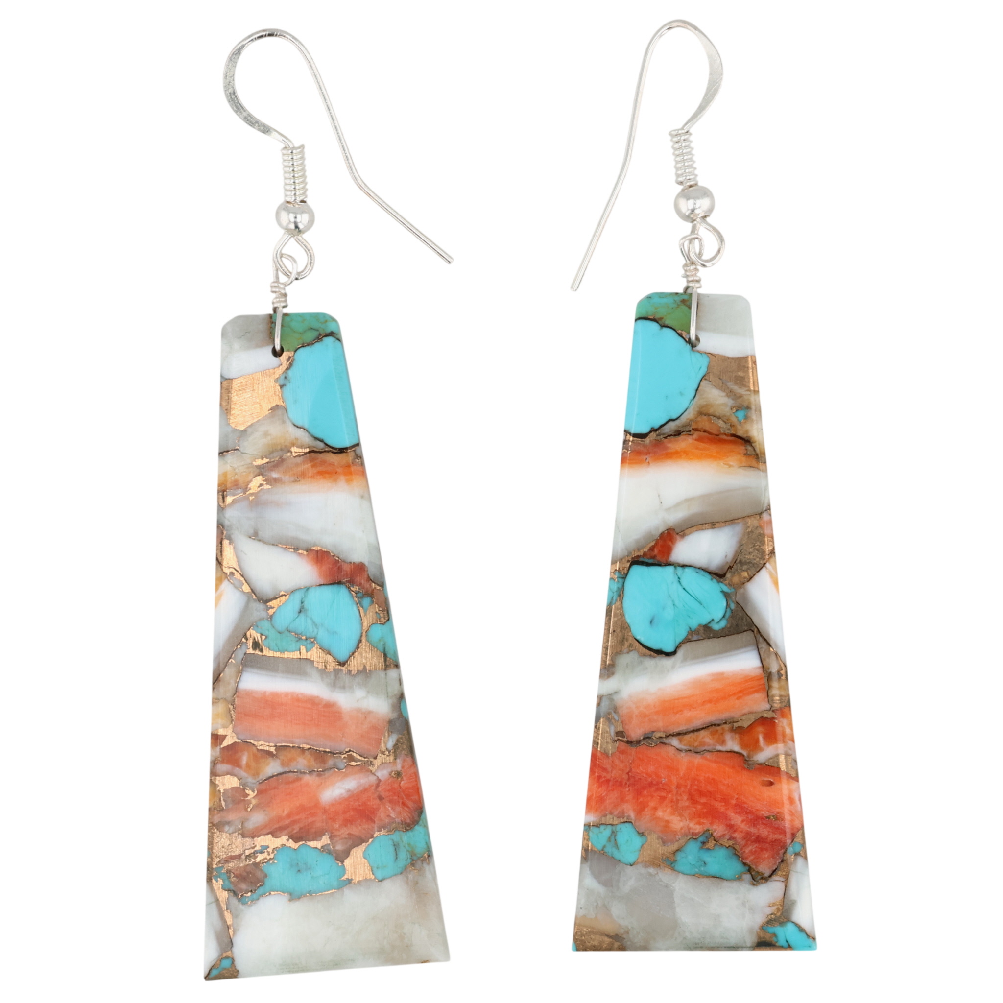 Jameson Pete Navajo Sterling Dahlia Slab Earrings