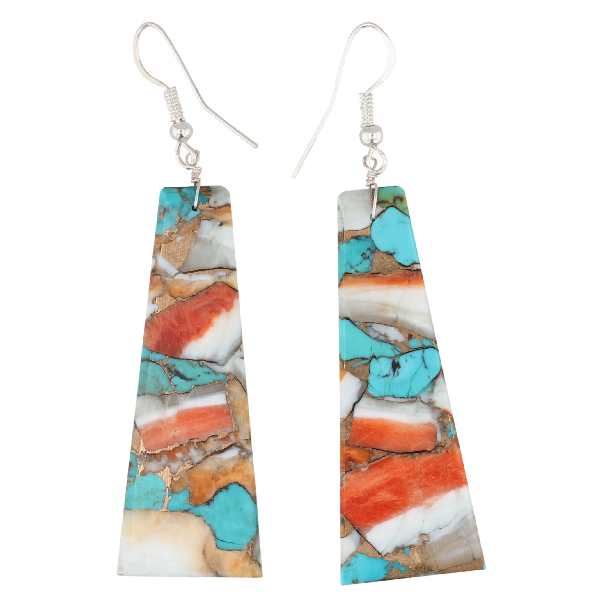 Jameson Pete Navajo Sterling Dahlia Slab Earrings