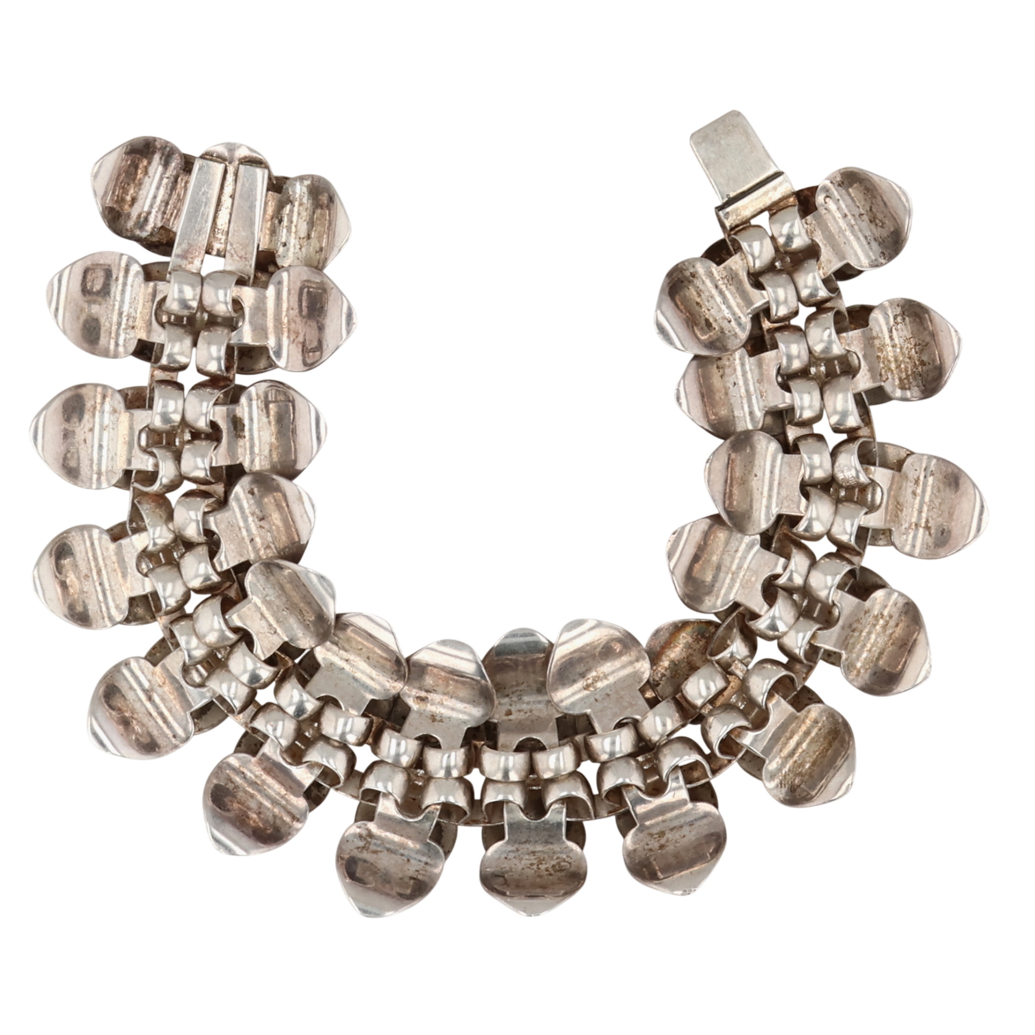 Vintage Napier Sterling Wavy Link Bracelet