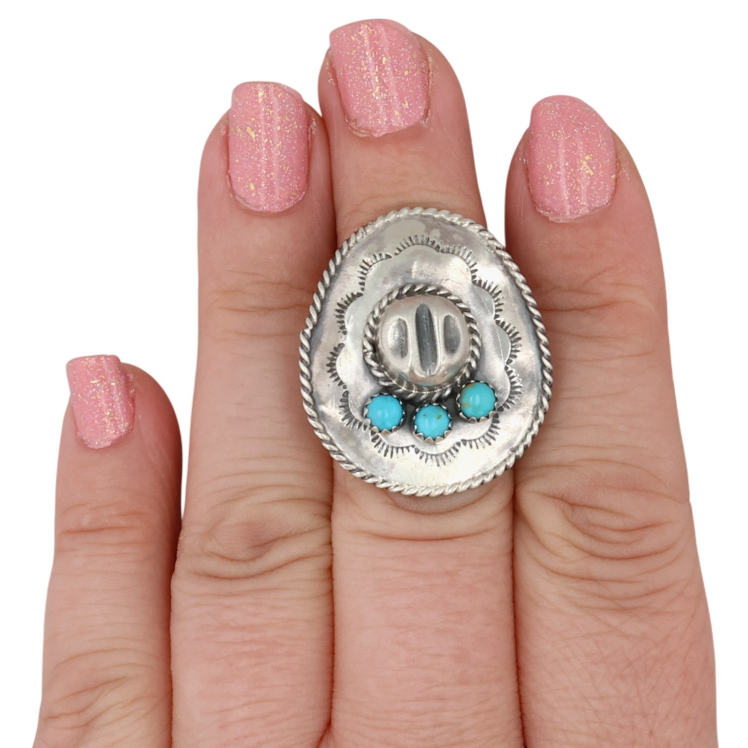 Bobby Platero Navajo Sterling Kingman Turquoise Ring Sz 6.25