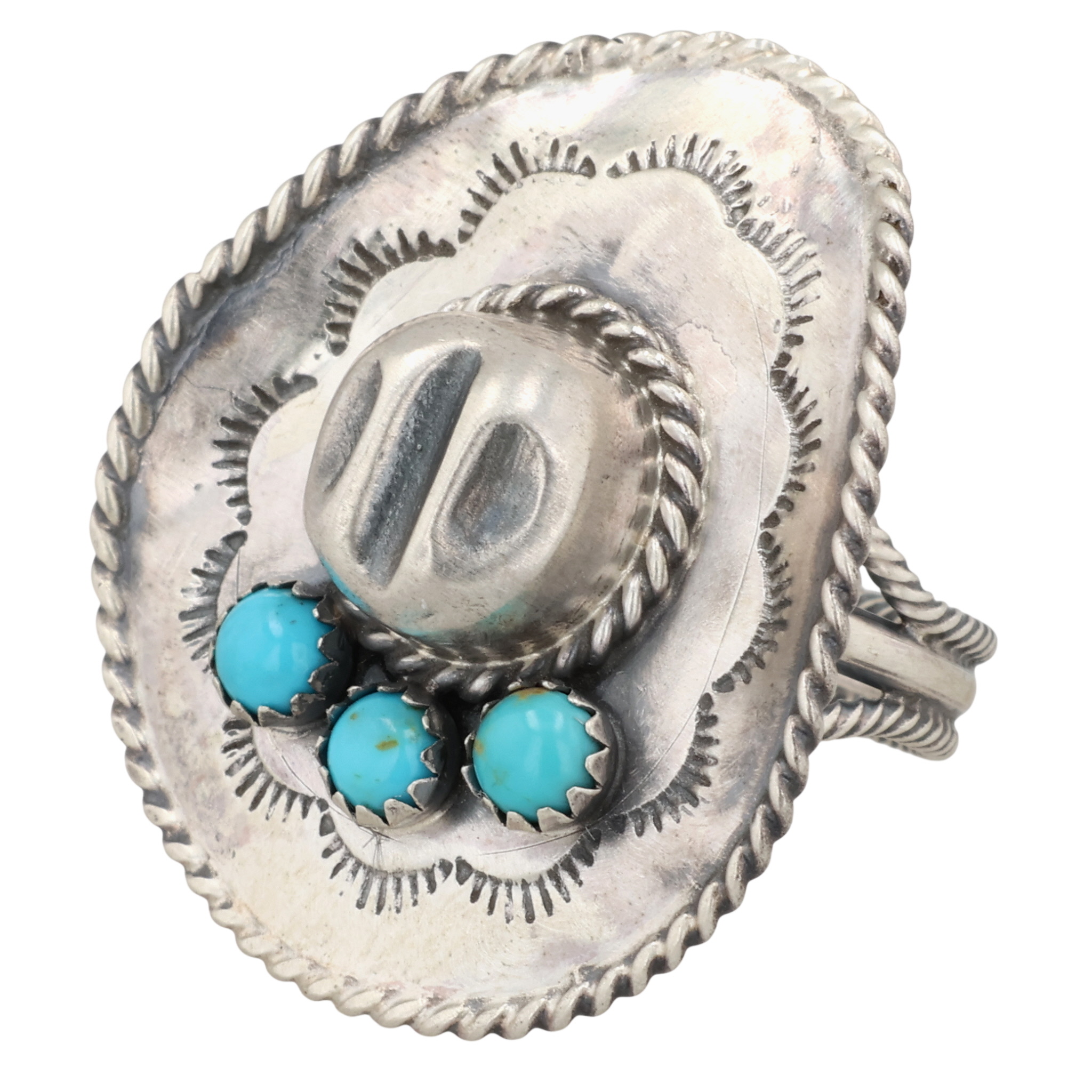 Bobby Platero Navajo Sterling Kingman Turquoise Ring Sz 6.25