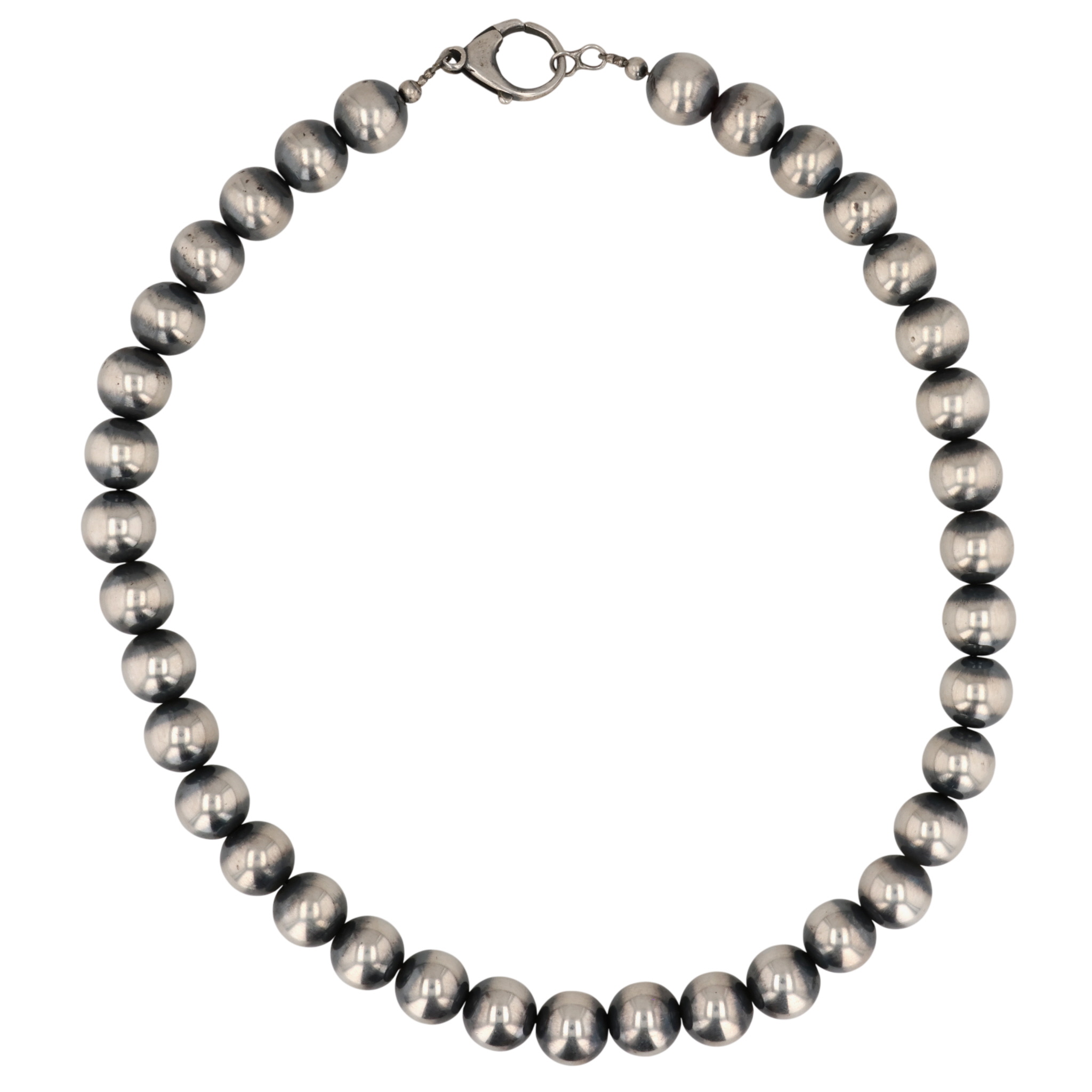 Southwest Sterling Oxidized Bead Necklace