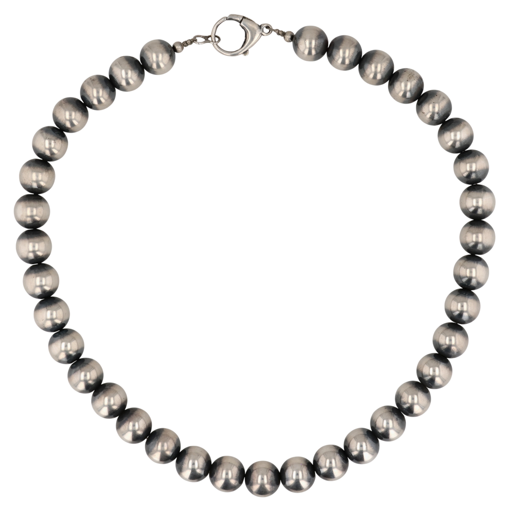 Southwest Sterling Oxidized Bead Necklace