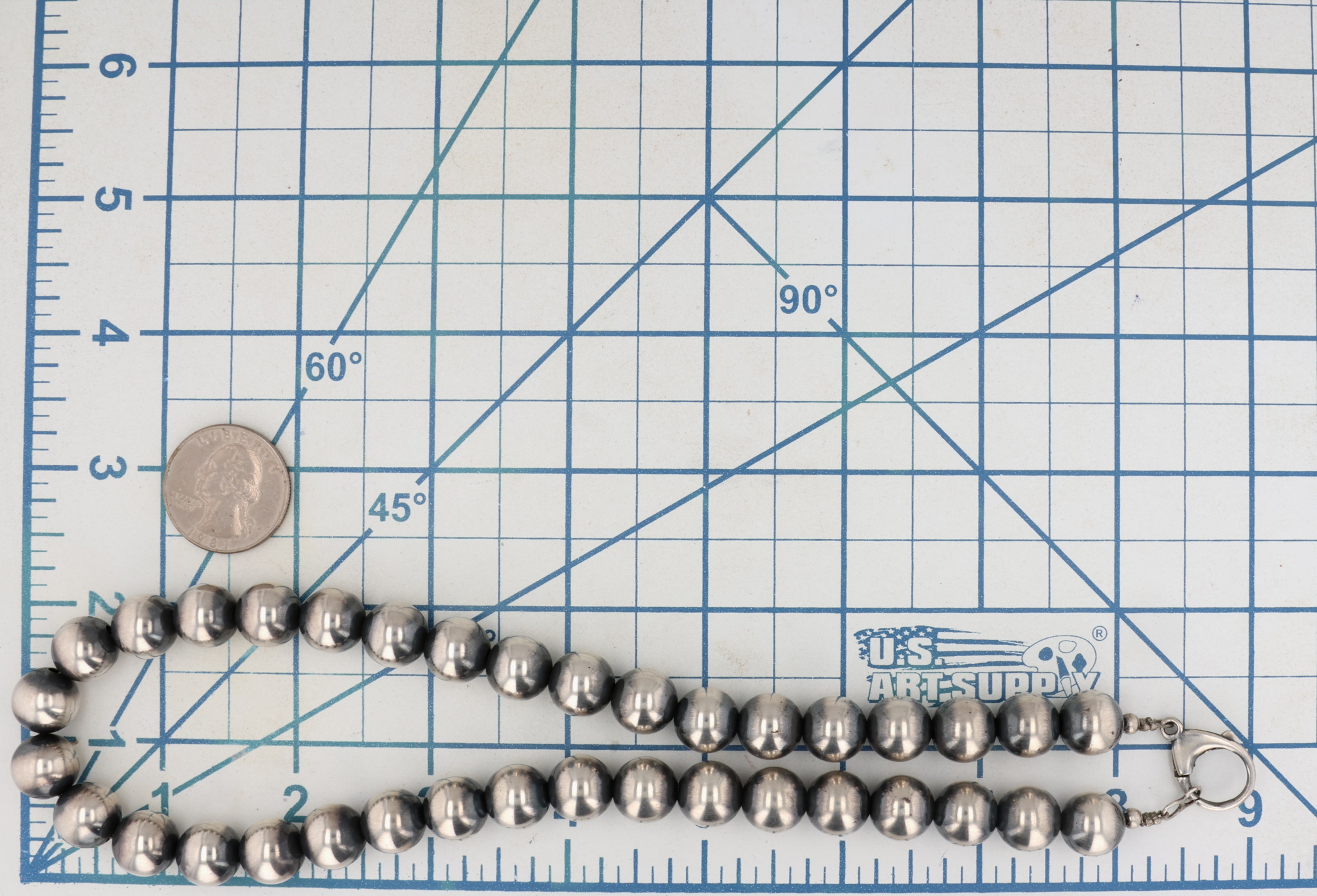 Southwest Sterling Oxidized Bead Necklace