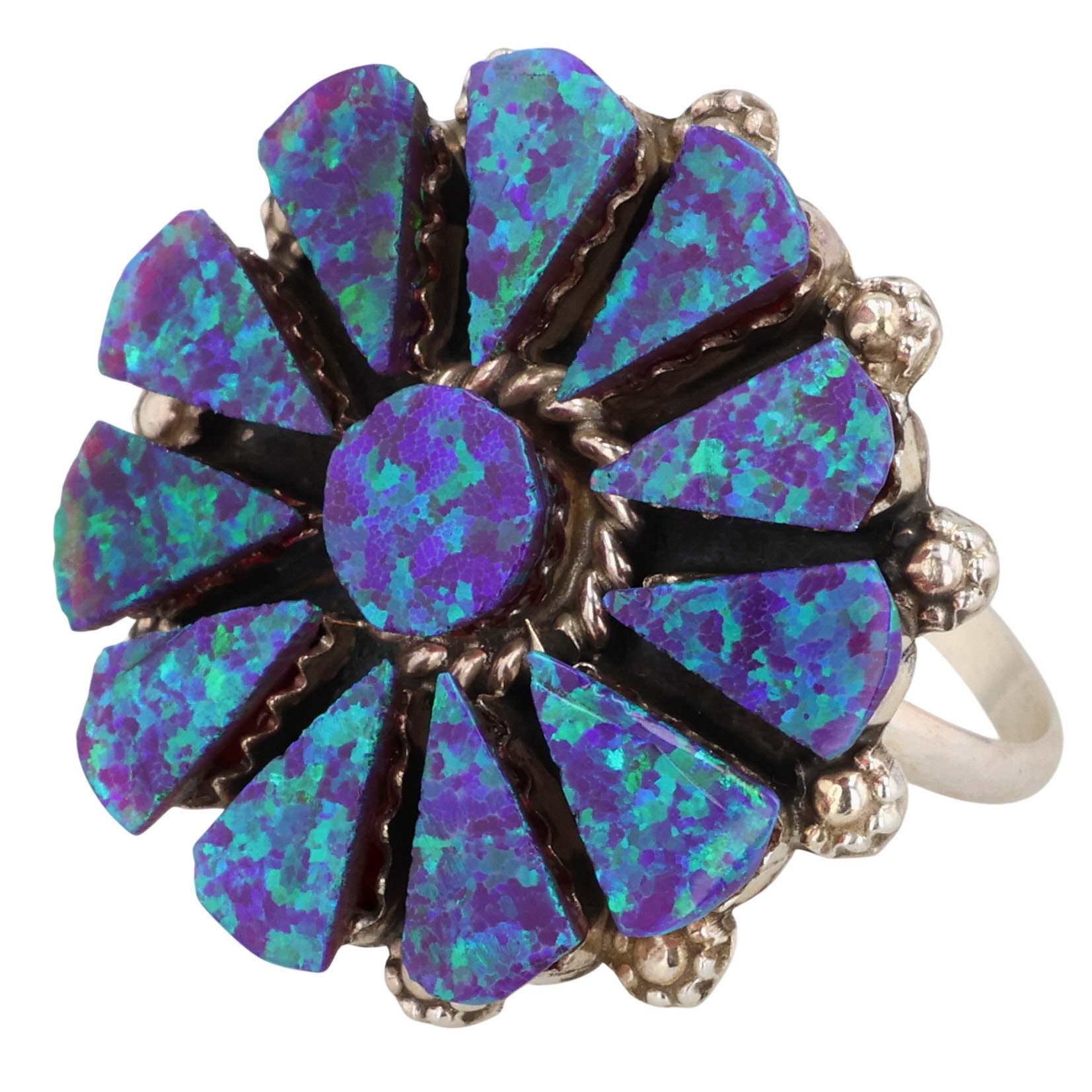 Delbert & Melinda Chavez Zuni Sterling Opal Ring Sz 6.75