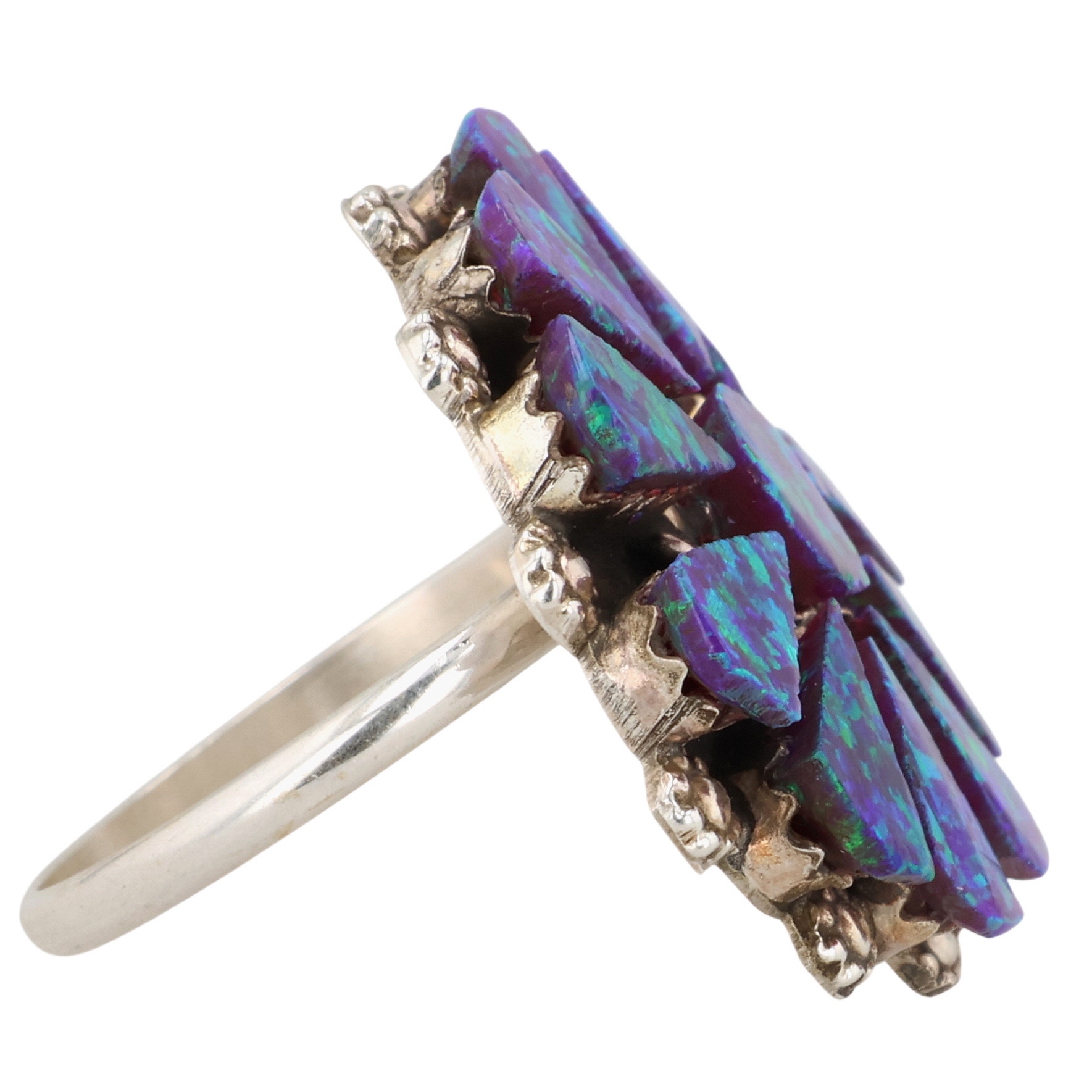 Delbert & Melinda Chavez Zuni Sterling Opal Ring Sz 6.75