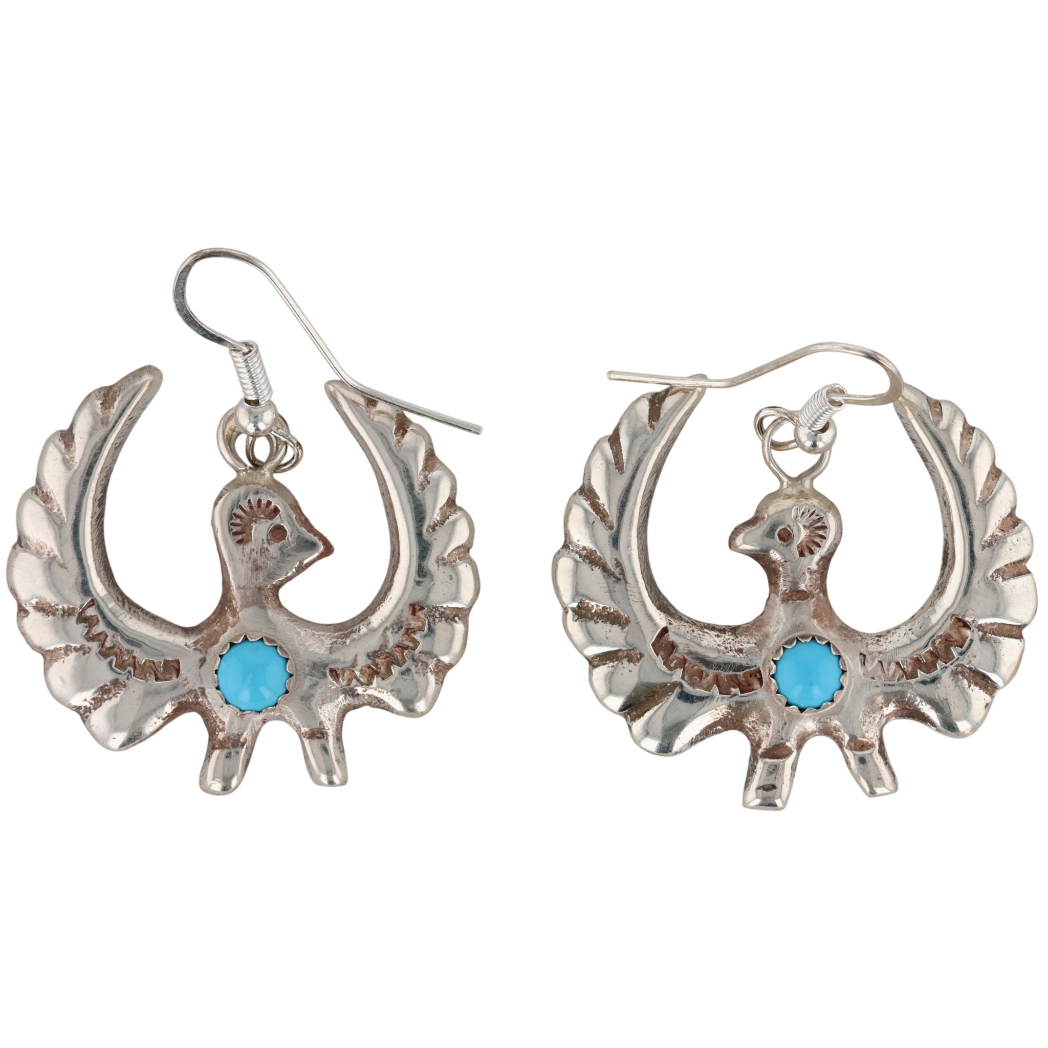 Rose Tsosie Navajo Sterling Turquoise Thunderbird Earrings