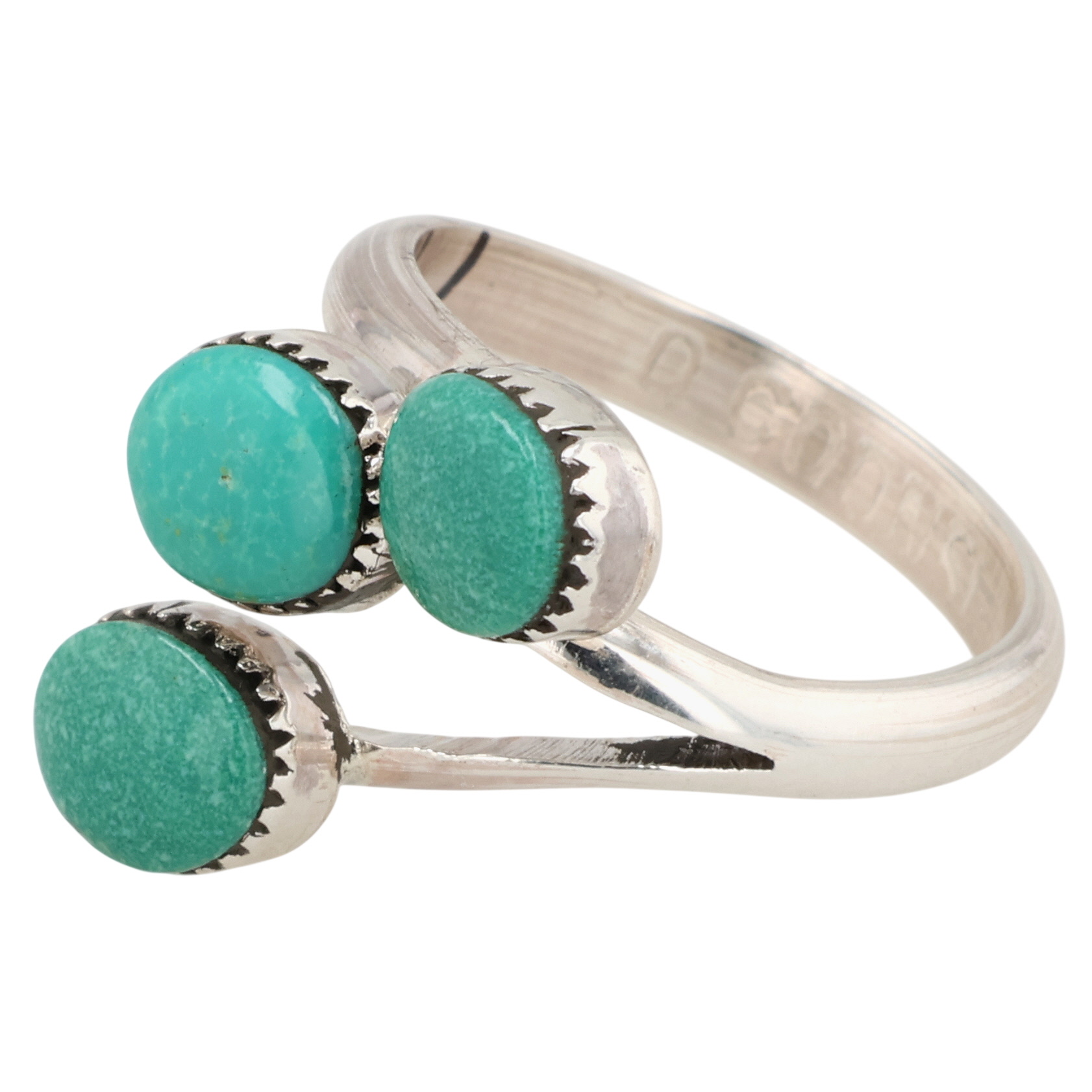 Paylee & Darlene Coonsis Zuni Sterling Turquoise Ring Sz 6.75
