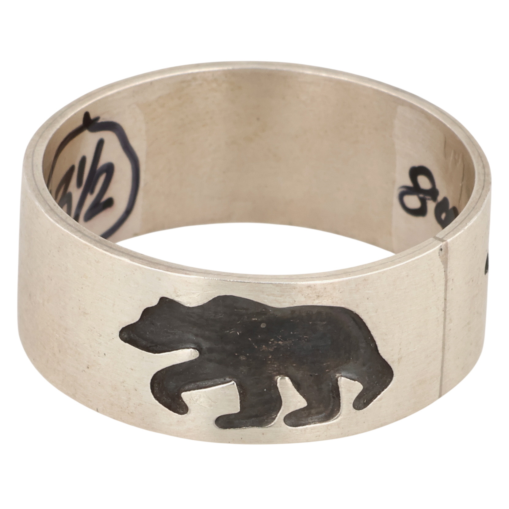 Grace Smith Navajo Sterling Bear Ring Sz 13.5