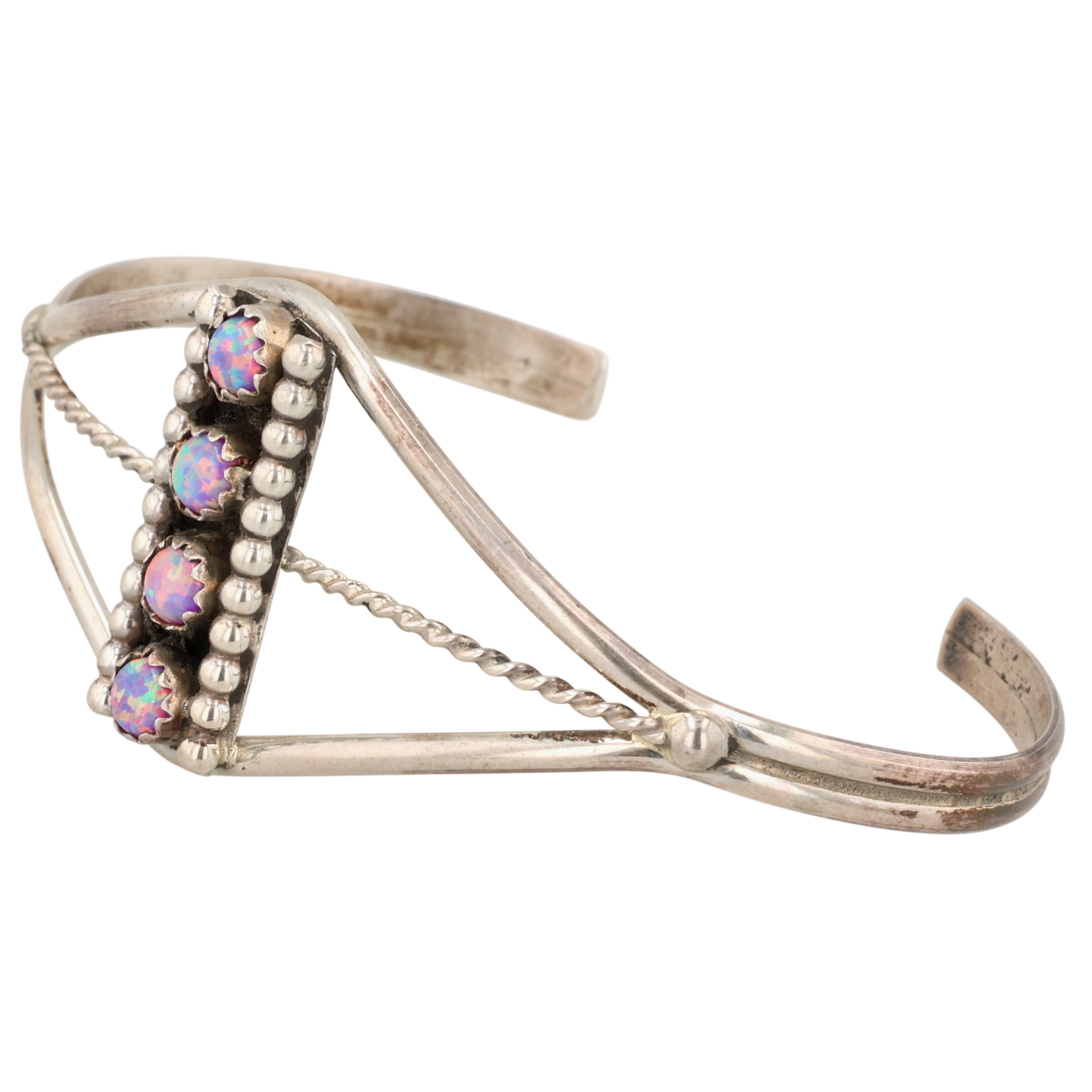 Navajo Sterling Opal Cuff Bracelet