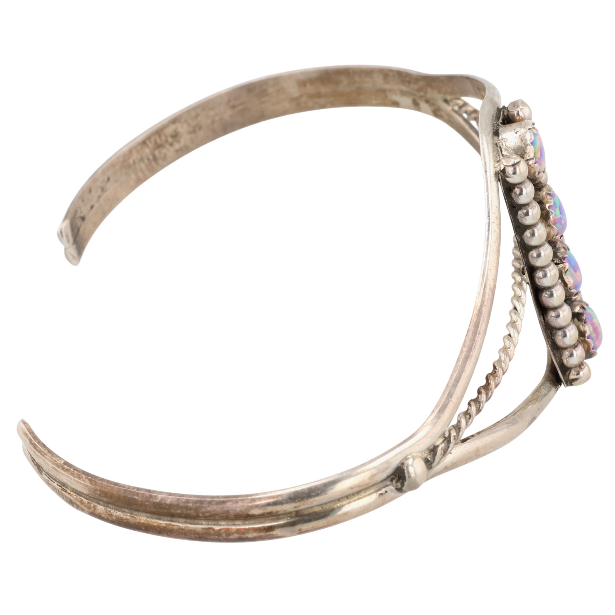 Navajo Sterling Opal Cuff Bracelet