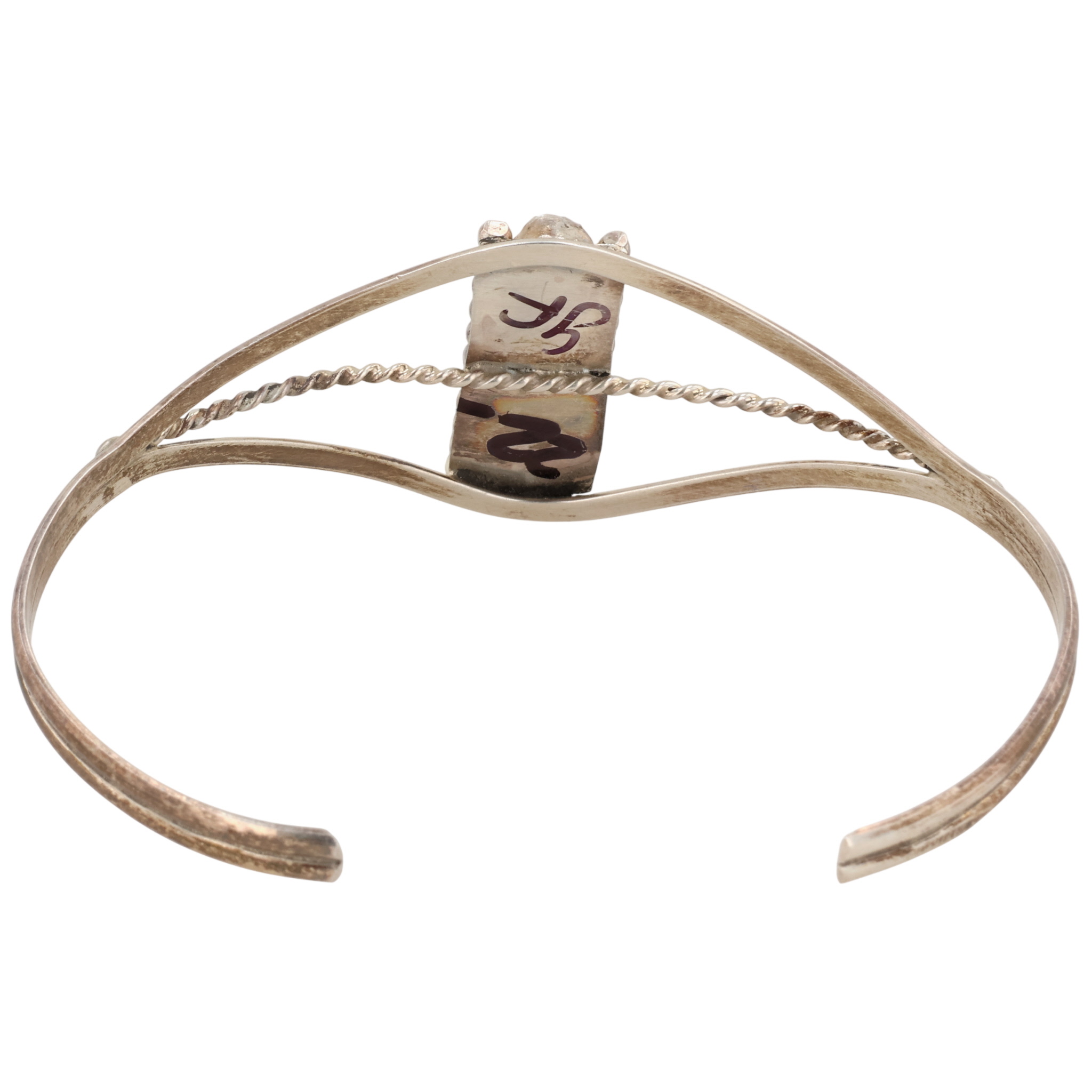 Navajo Sterling Opal Cuff Bracelet