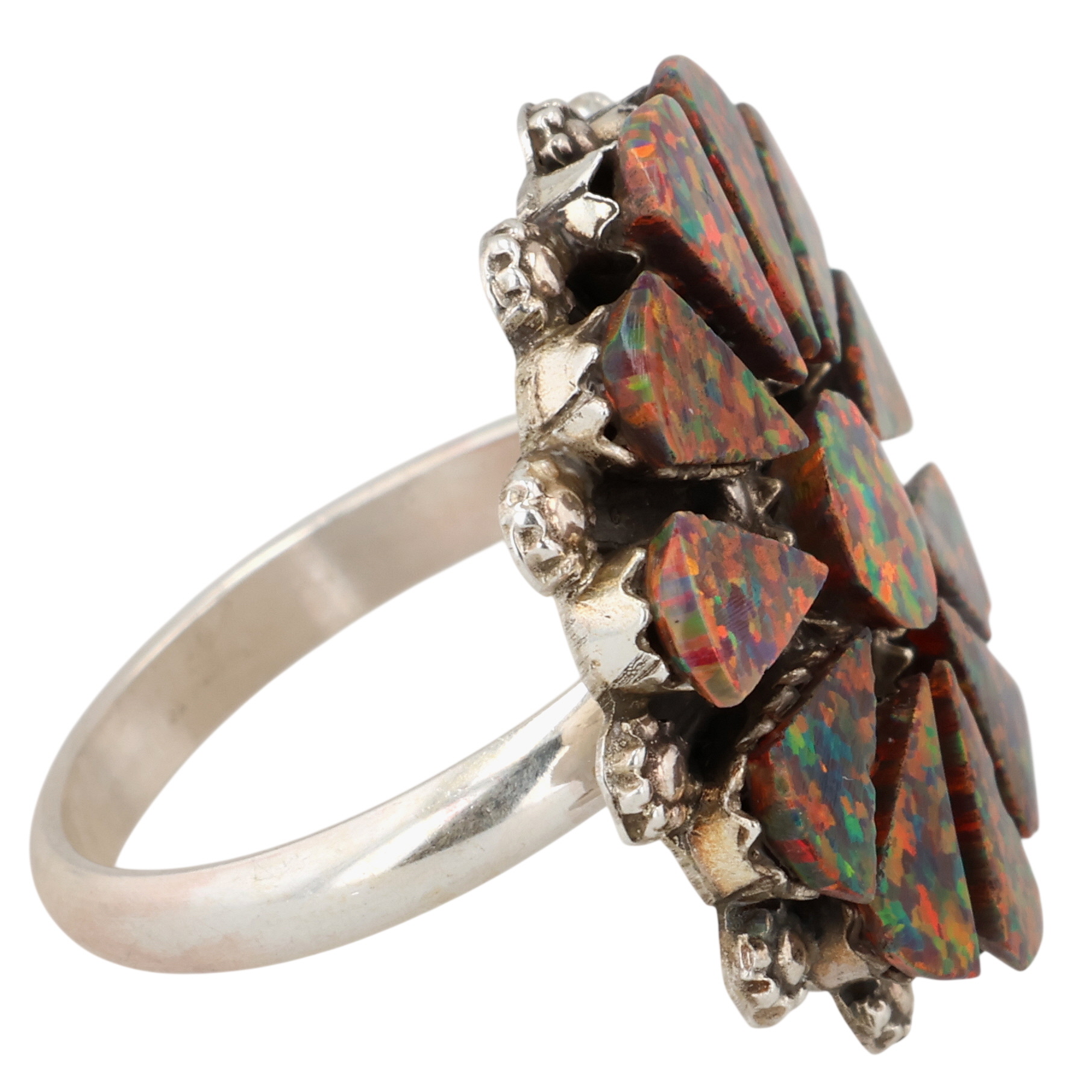 Delbert & Melinda Chavez Zuni Sterling Opal Ring Sz 8