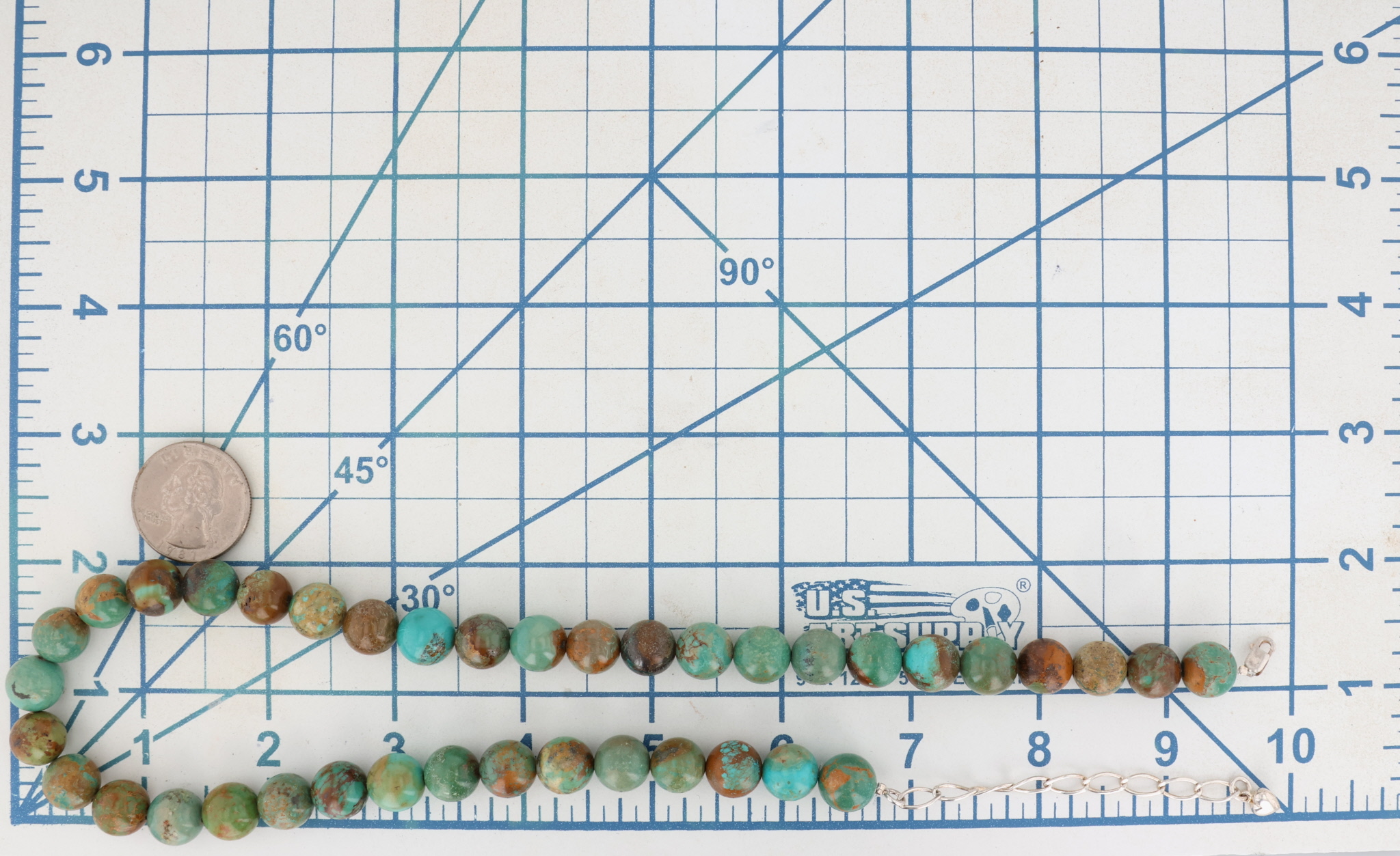 Southwest Sterling Turquoise Bead Necklace