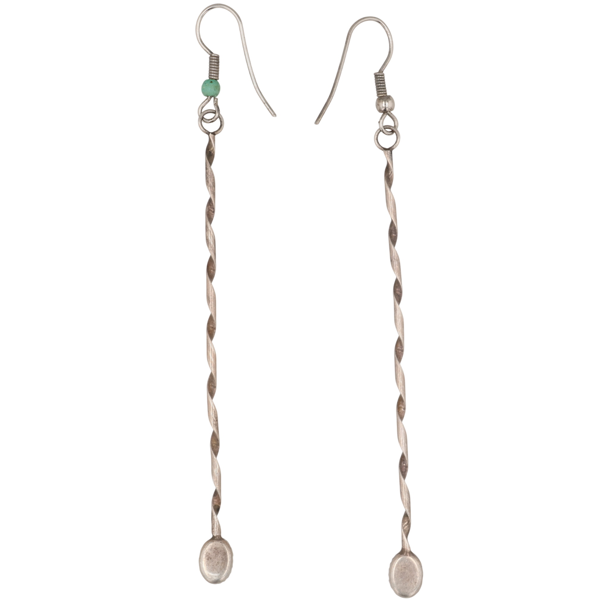 Southwest Sterling Hematite Spiral Earrings