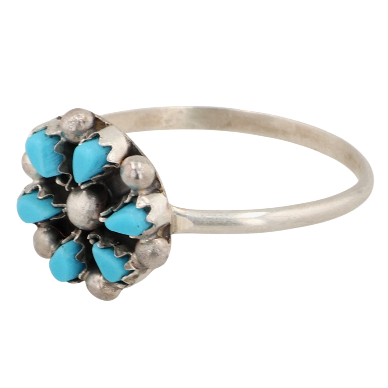 Tricia Leekity Zuni Sterling Turquoise Ring Sz 10.75