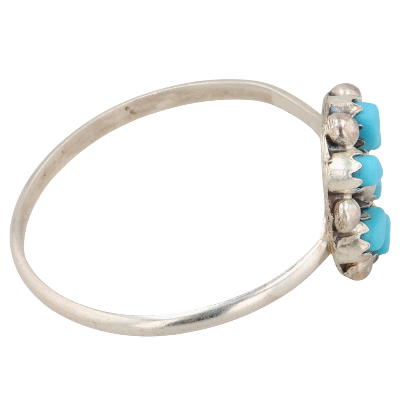 Tricia Leekity Zuni Sterling Turquoise Ring Sz 10.75