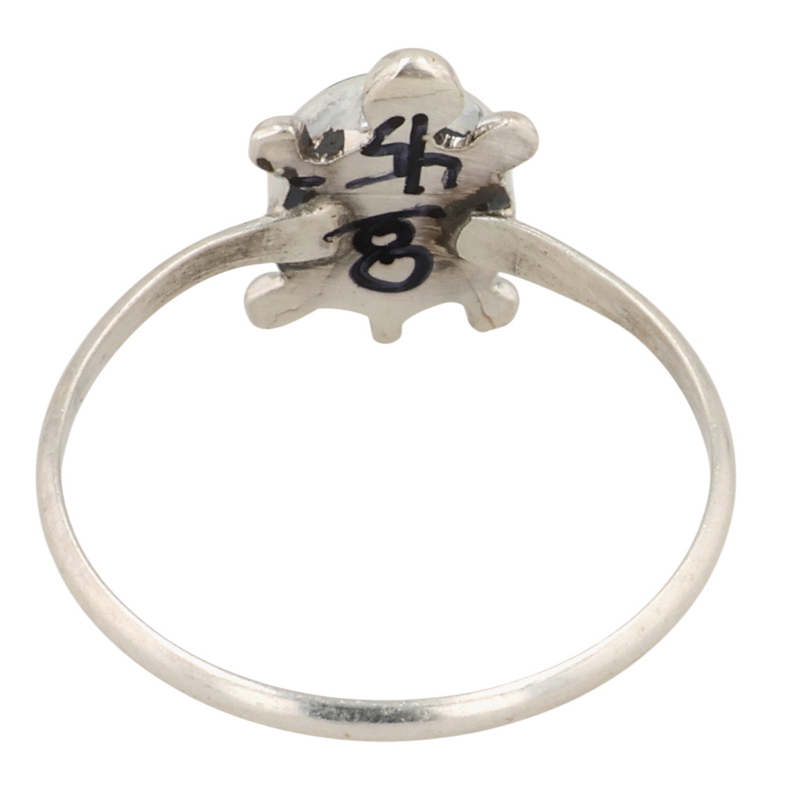 Zuni Sterling Onyx Inlay Turtle Ring Sz 7.75