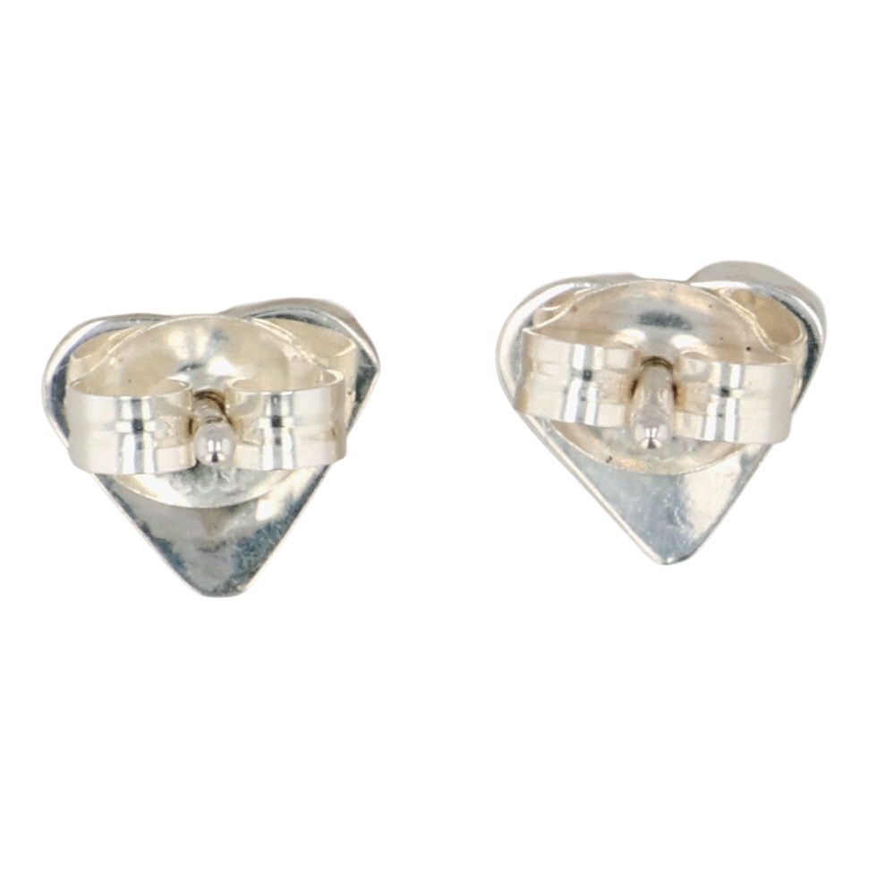 Arlinda Lalio Zuni Sterling Opal Heart Earrings