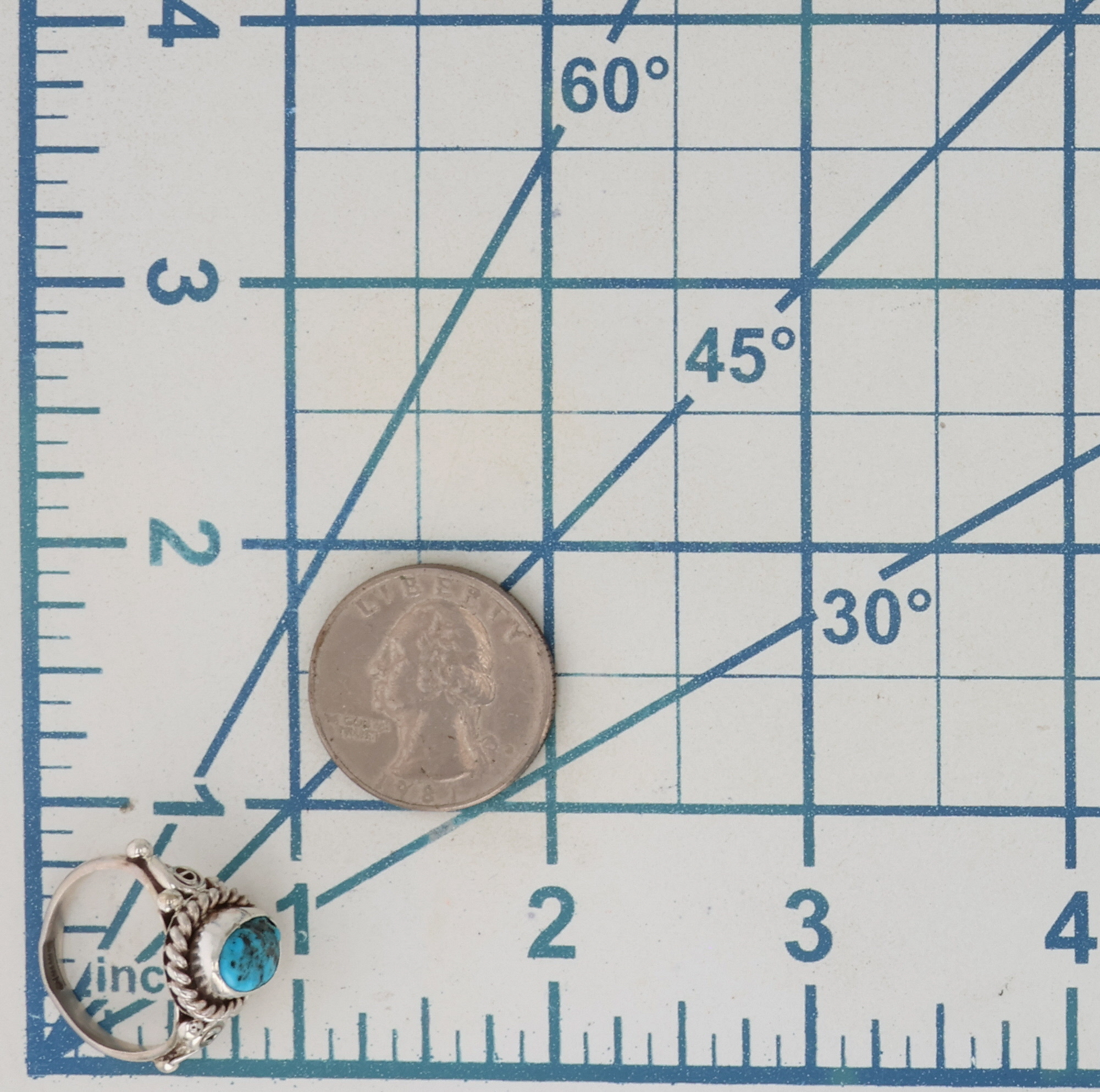 Navajo Sterling Turquoise Ring Sz 7