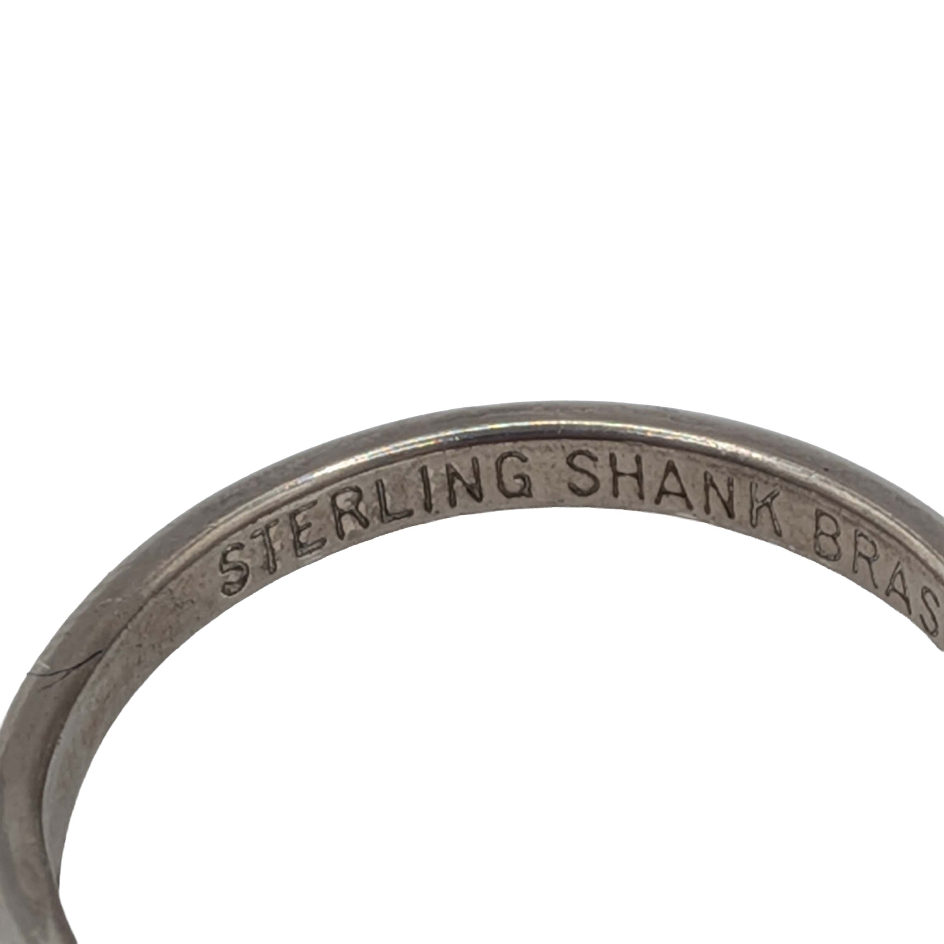 Signed Sterling Silver Rhinestone Classic Solitaire Ring Size 4