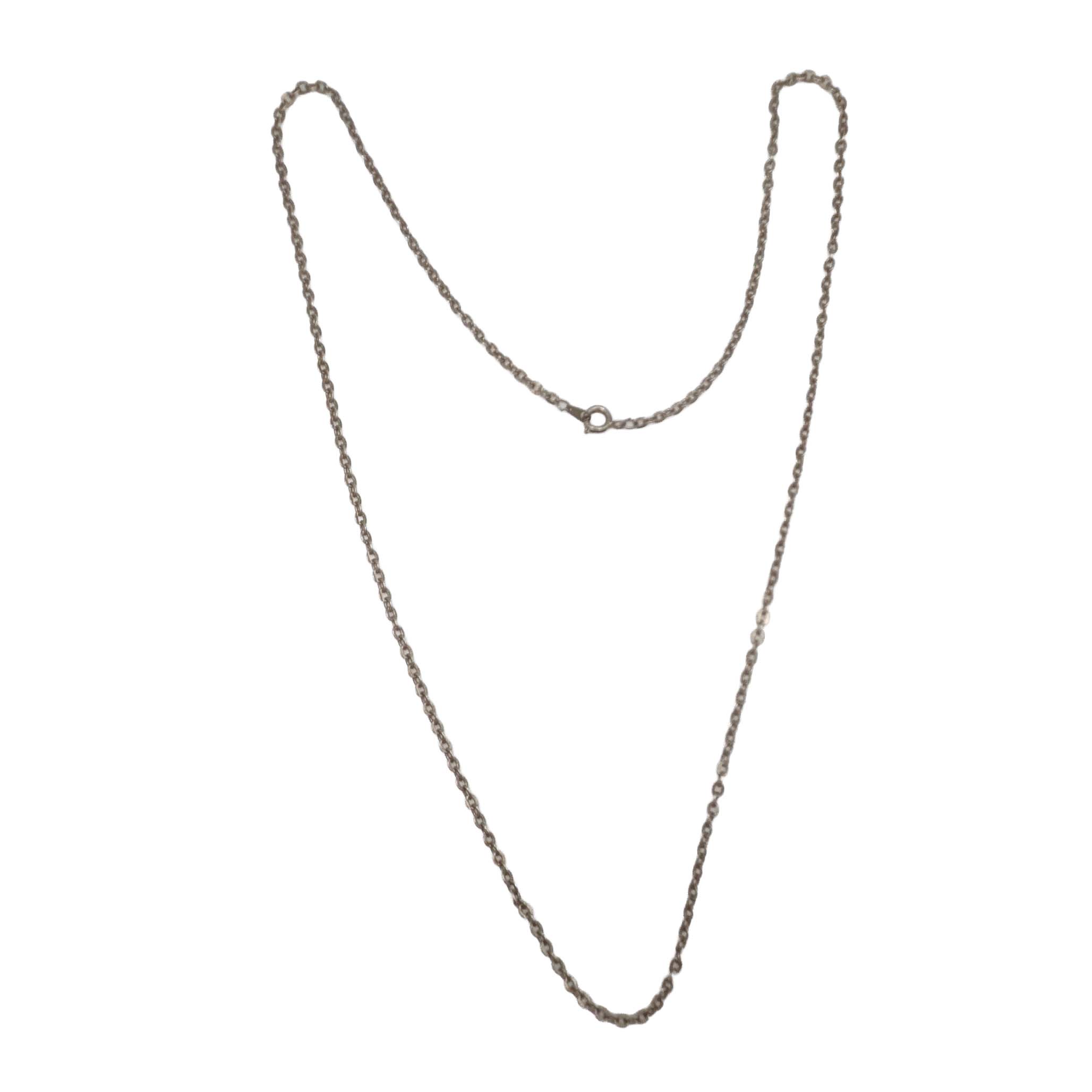 Silver Tone Rolo Chain Necklace