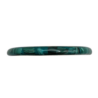 Vintage Brass Malachite Inlay Bangle Bracelet. Vintage Brass, Malachite Inlay Bangle Bracelet. 