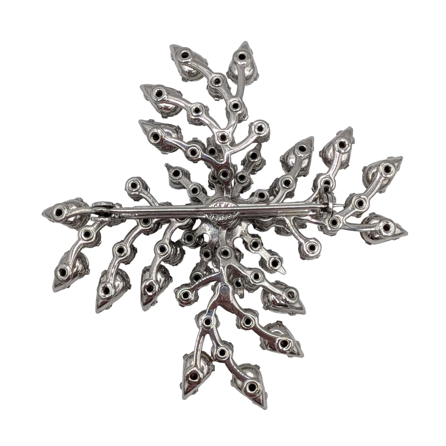 Kramer Silver Tone Rhinestone Starburst Brooch