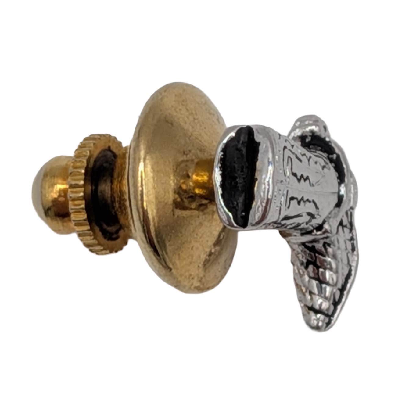 Swank Silver Plated Cowboy Boot Tie Tack Pin