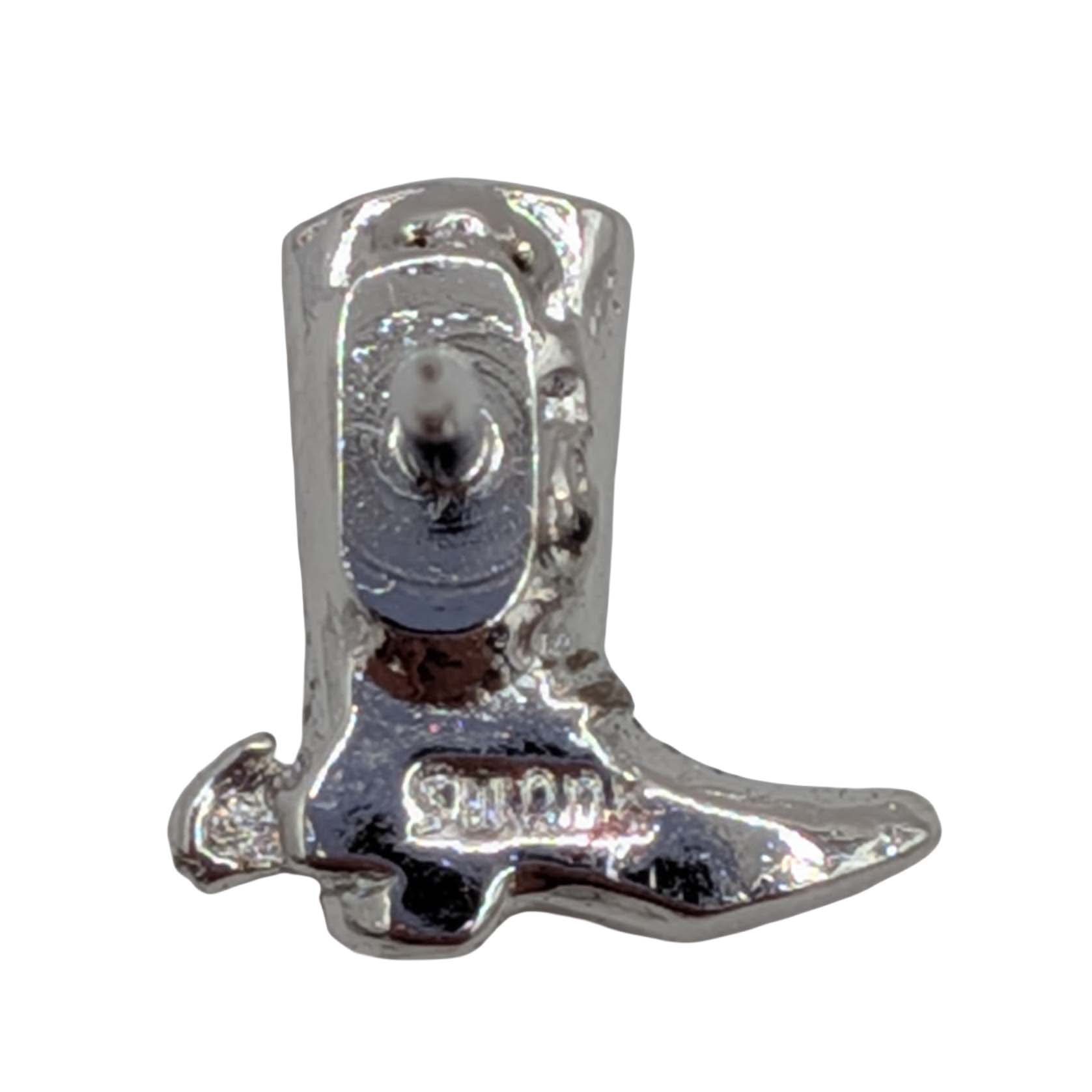 Swank Silver Plated Cowboy Boot Tie Tack Pin