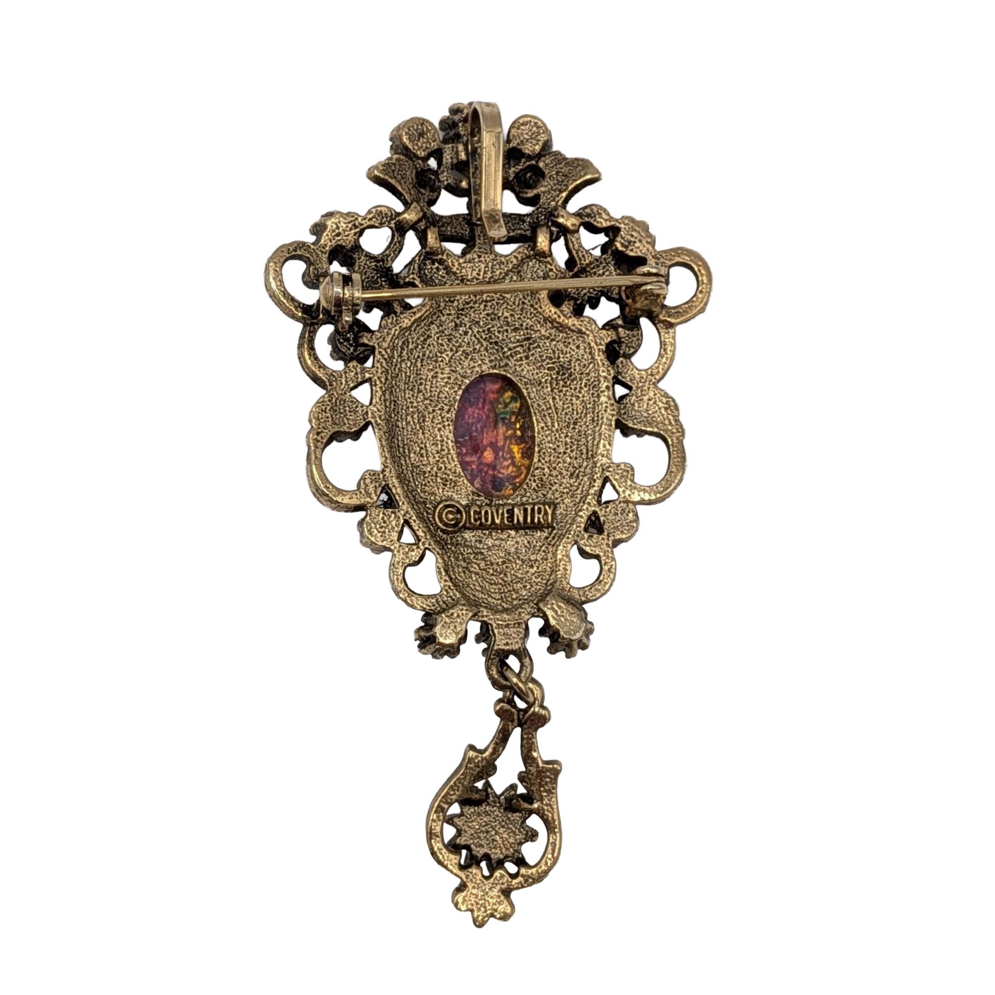 Sarah Coventry Gold Tone Rhinestone Contessa Pendant/Brooch