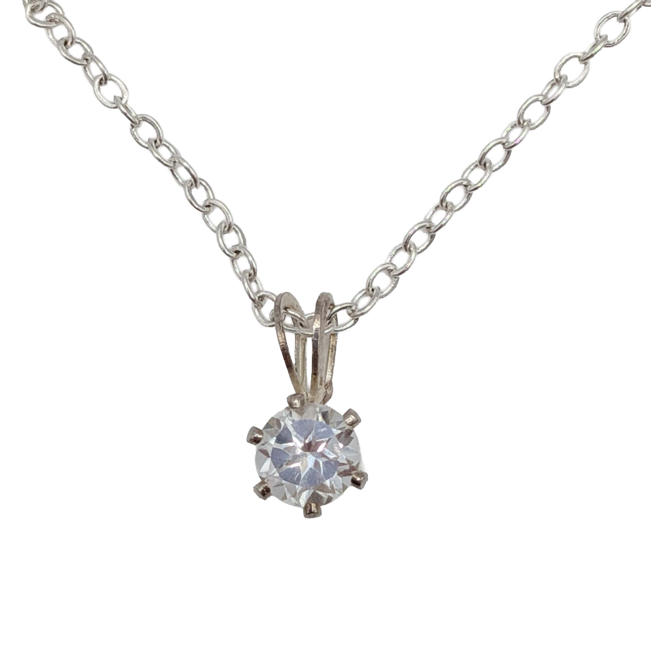Effy Silver Plated CZ Solitaire Necklace