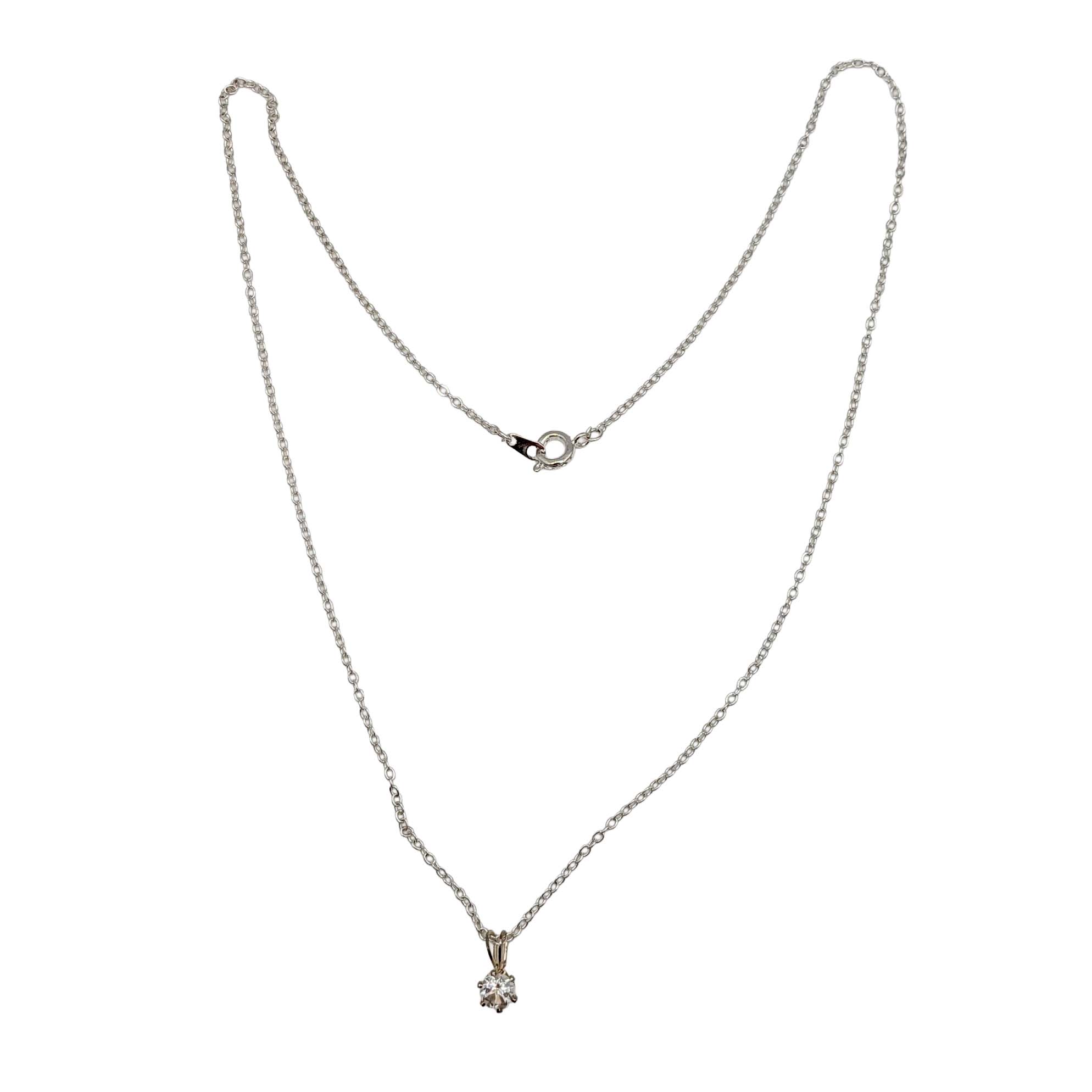 Effy Silver Plated CZ Solitaire Necklace