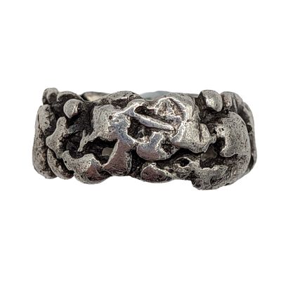 Sterling Silver Lost Wax Cast Textured Band Ring Size 9.5. Sterling Silver Lost Wax Cast 