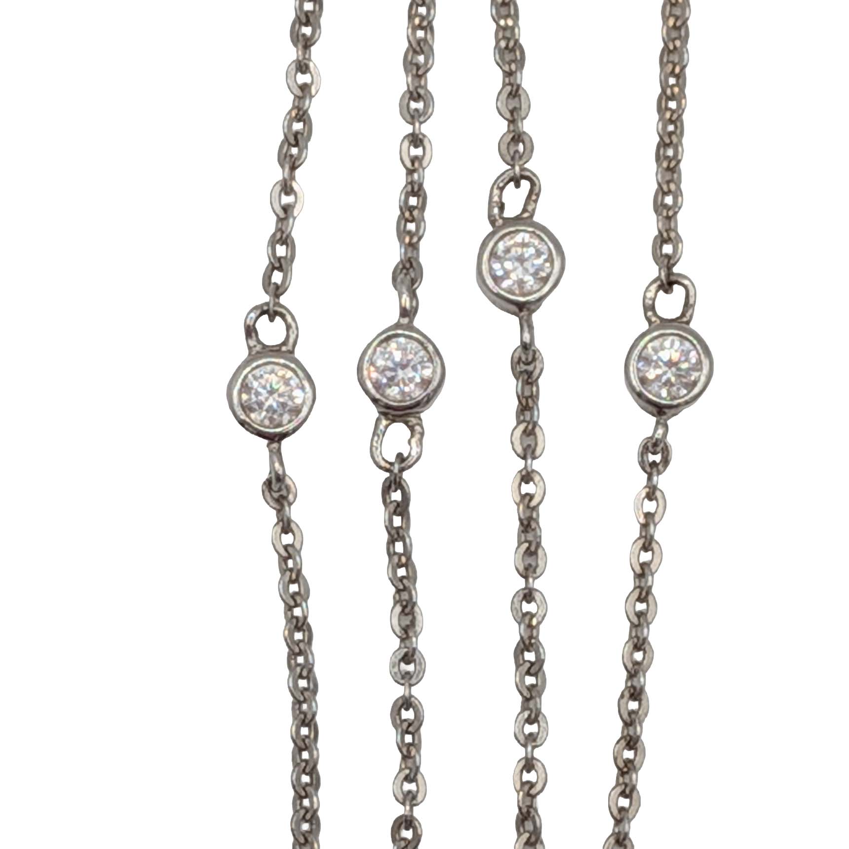 Espo Sterling Silver CZ Segmented Link Necklace