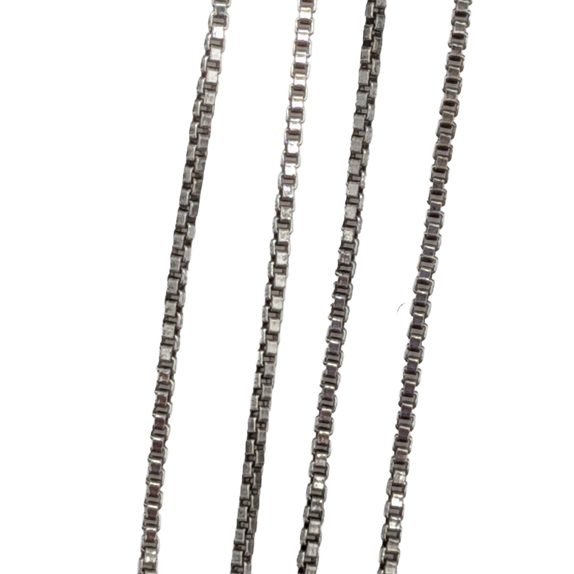 Signed Sterling Silver Box Chain Necklace