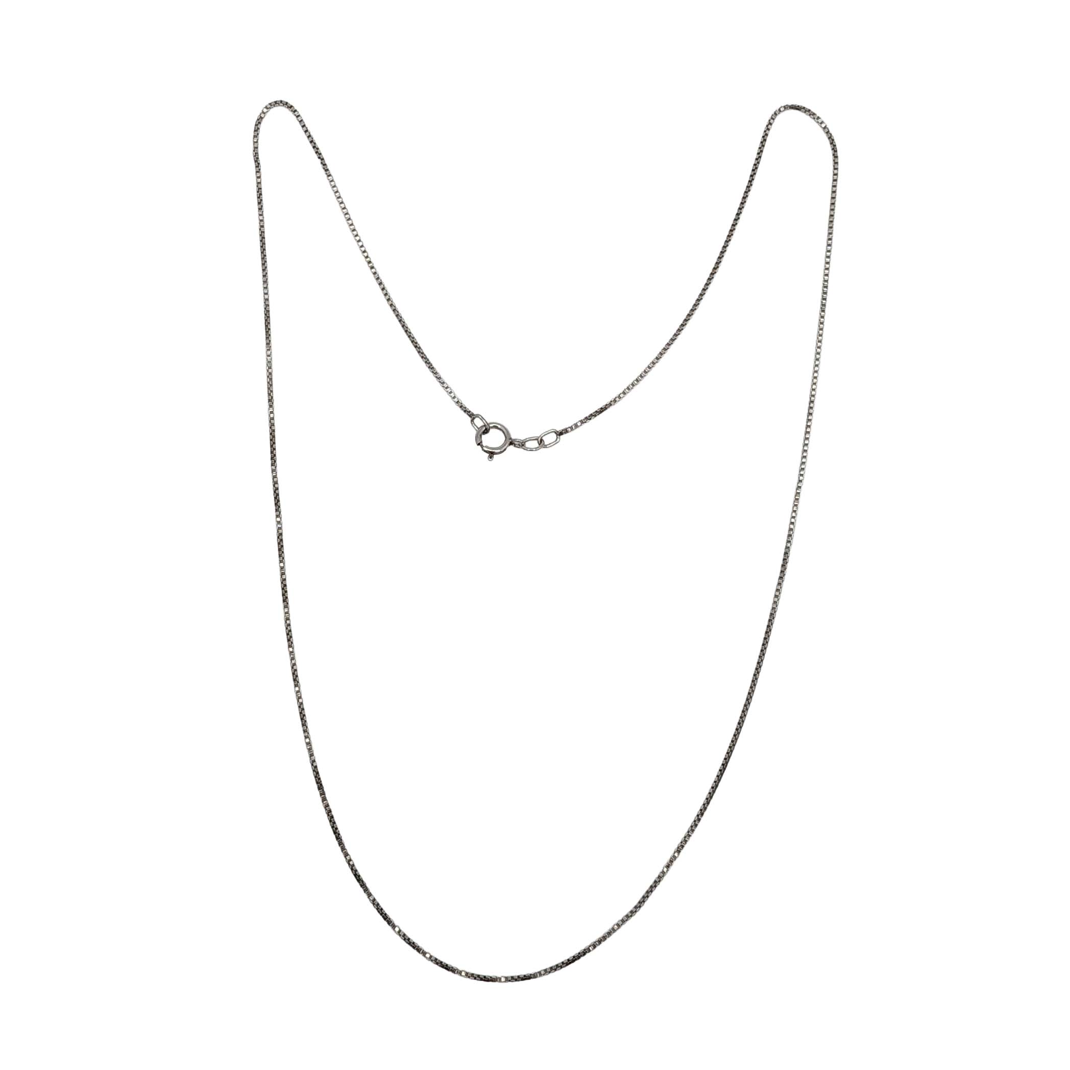 Signed Sterling Silver Box Chain Necklace