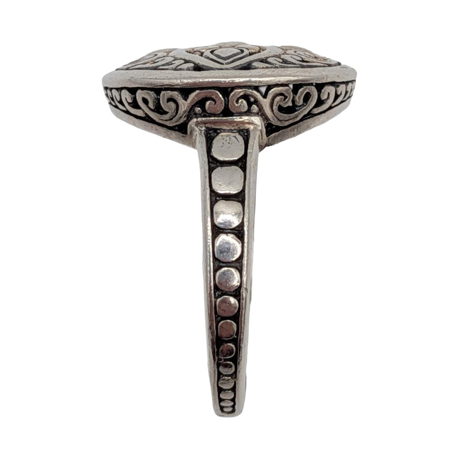 Signed Sterling Silver Open Scrollwork Ring Size 9